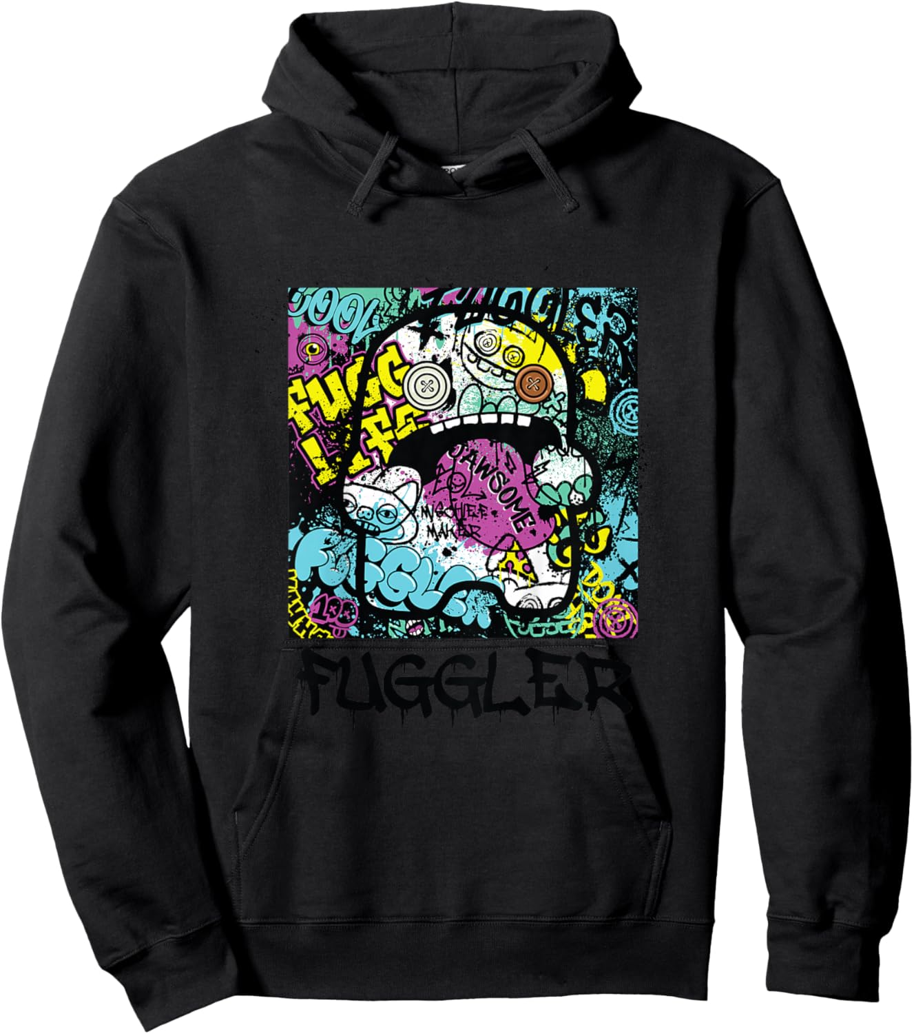 Fuggler Fugg Life Graffiti Kids Hoodie - Hoodie | Black