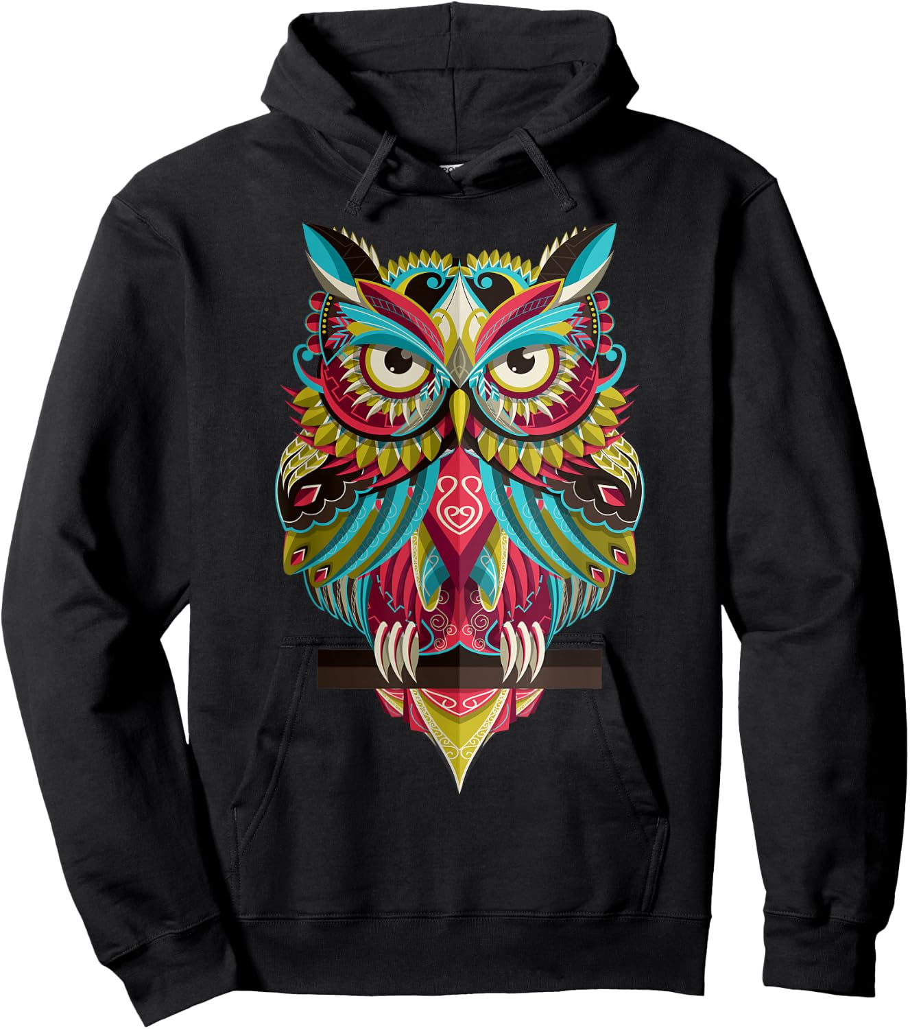 Cool Owl Graphic - Cute Graphic Design Illustration Owl Small Hoodie - Hoodie | Black