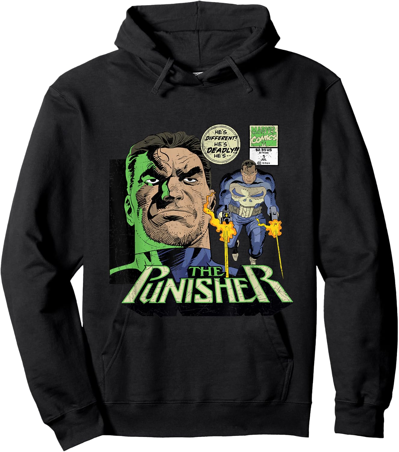 Marvel The Punisher Retro Marvel Comics Hoodie - Hoodie | Black