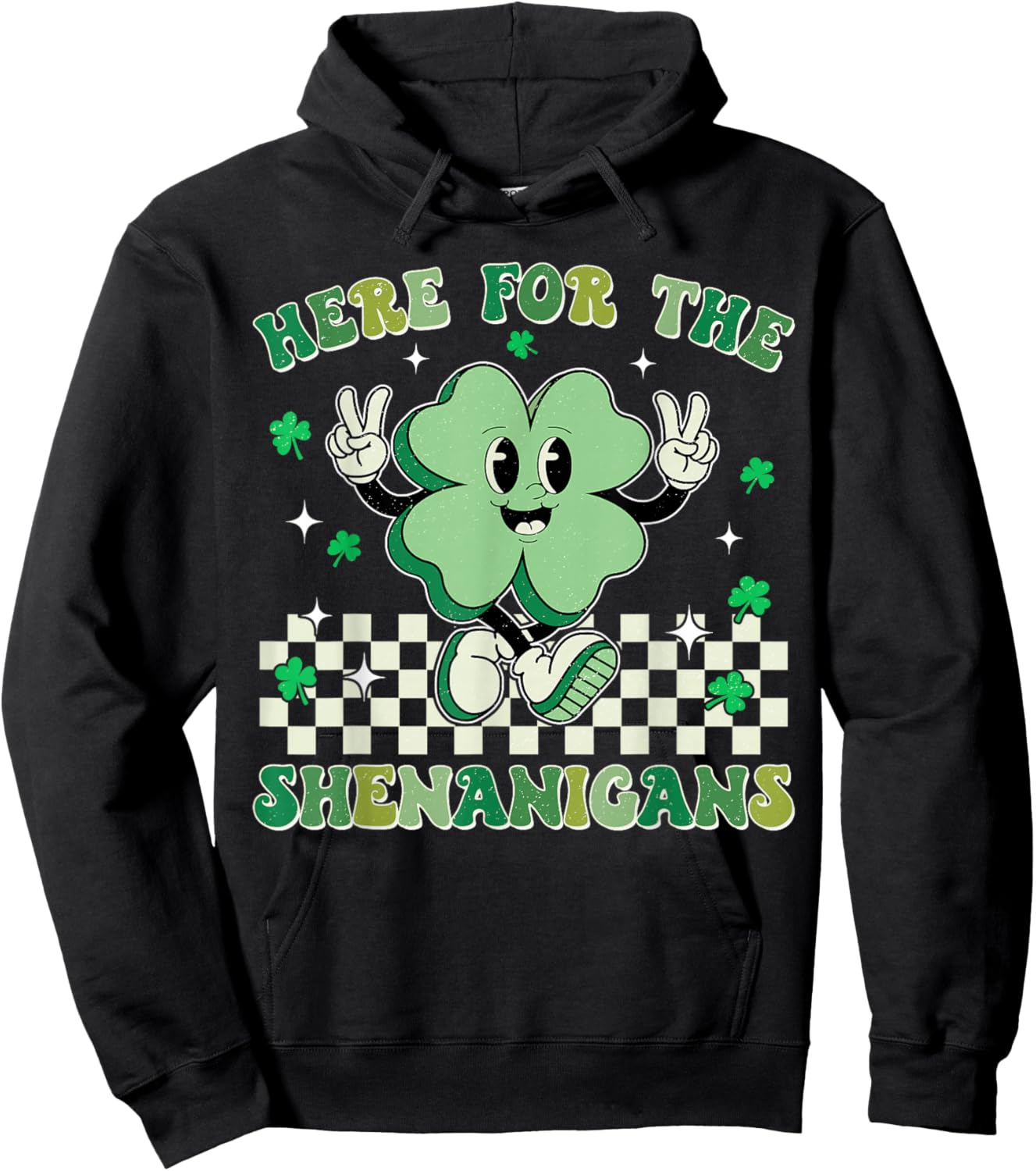 Here For The Shenanigans St Patrick's Day Men Women Kid Boys Hoodie - Hoodie | Black