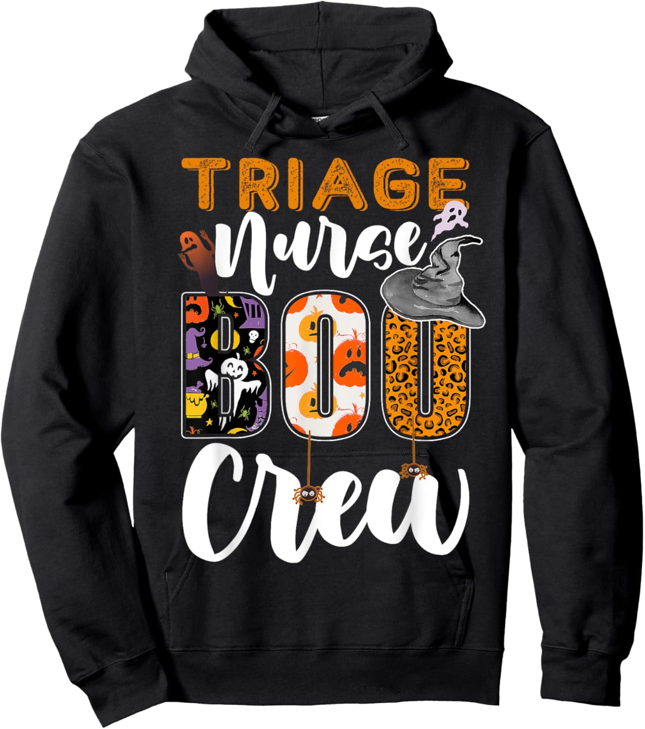 Triage Nurse Boo Crew Halloween Matching Nursing Hoodie - Hoodie | Black