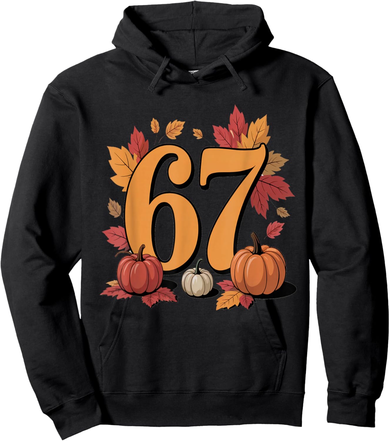 67 Autumn Pumpkin Design for Fall Fans and Celebrations Hoodie - Hoodie | Black