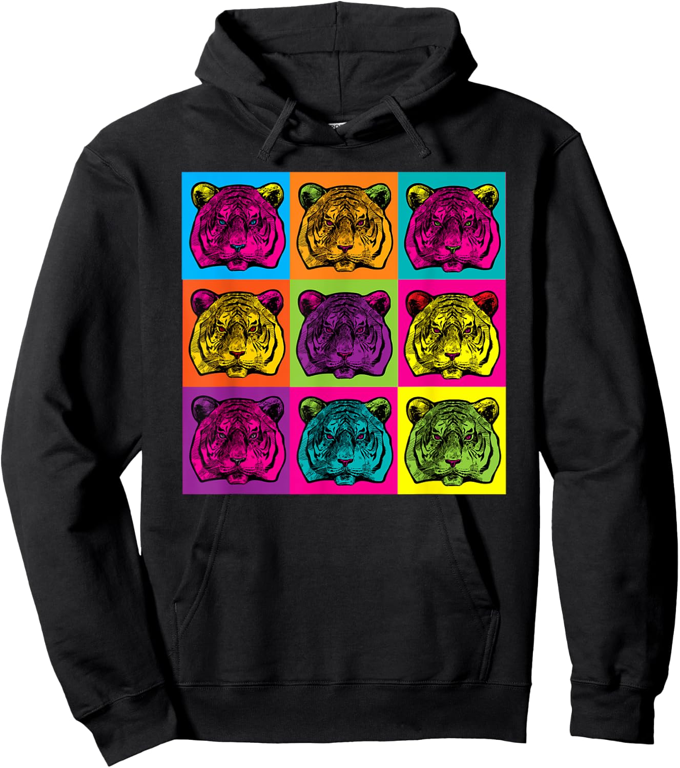Pop Art Bengal Tiger Colourful Artistic Artist Gifts Hoodie - Hoodie | Black
