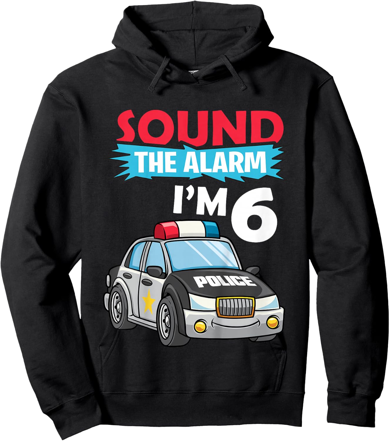 Birthday Boy Shirt 6 Years Old Kids Police Car Policeman Cop Hoodie - Hoodie | Black