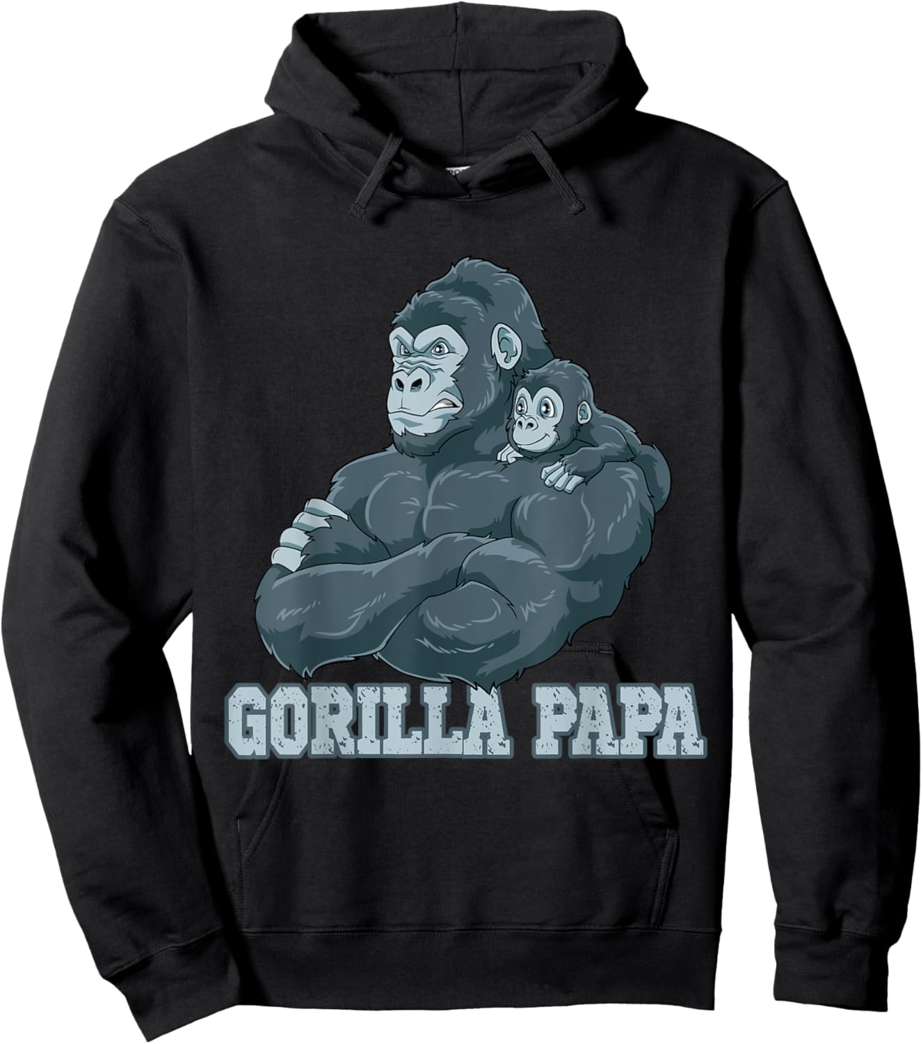 Gorilla Papa Vater und Baby Papa Father's Day Hoodie - Hoodie | Black