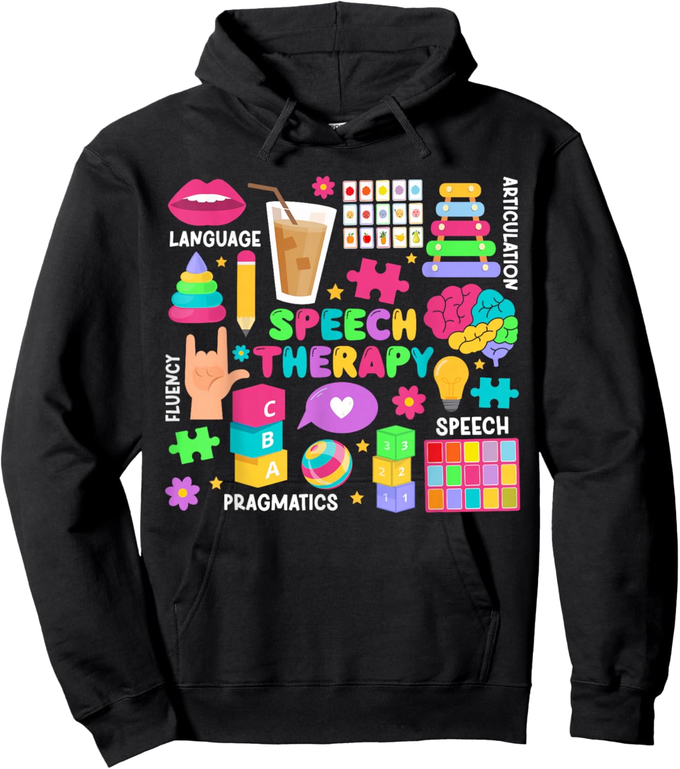 Speech Therapy SLP Speech Language Pathologist Hoodie - Hoodie | Black