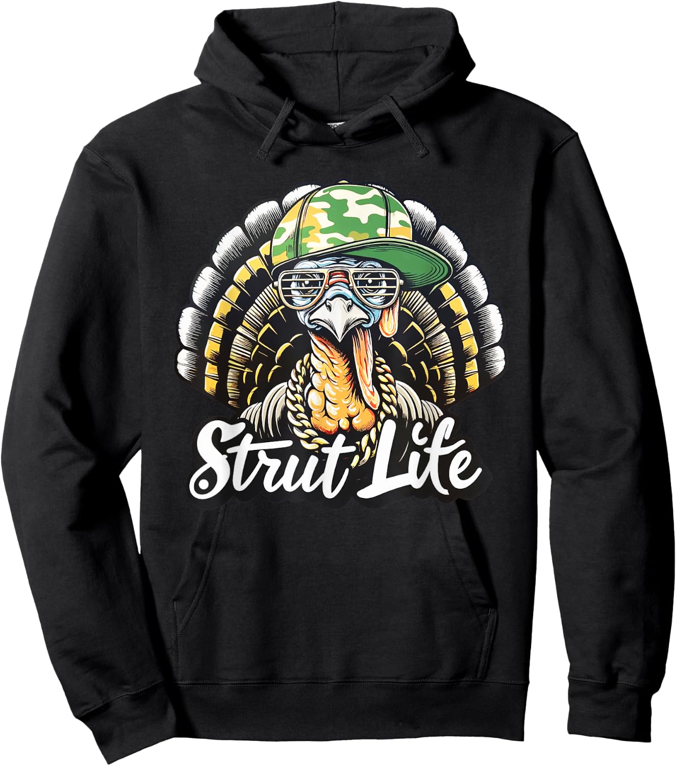 Turkey Hunting Strut Life Hunter Thanksgiving Gift Hoodie - Hoodie | Black