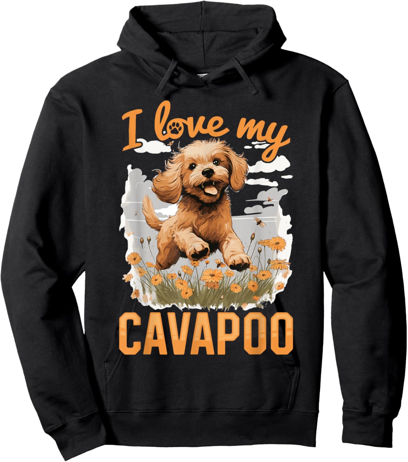Cavapoo Dog Breed Pet I Love my Cavapoo Men Women Girls Kids Hoodie - Hoodie | Black