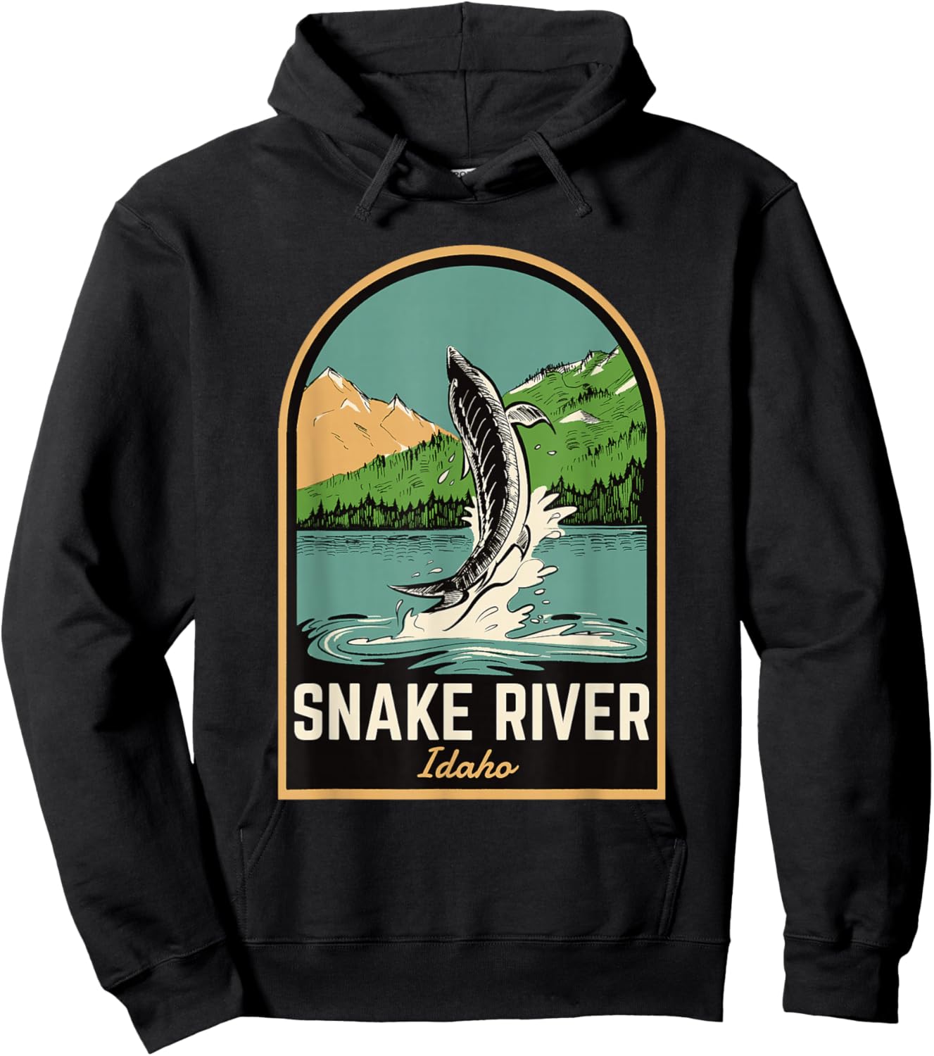 Snake River Sturgeon Fishing Hoodie - Hoodie | Black