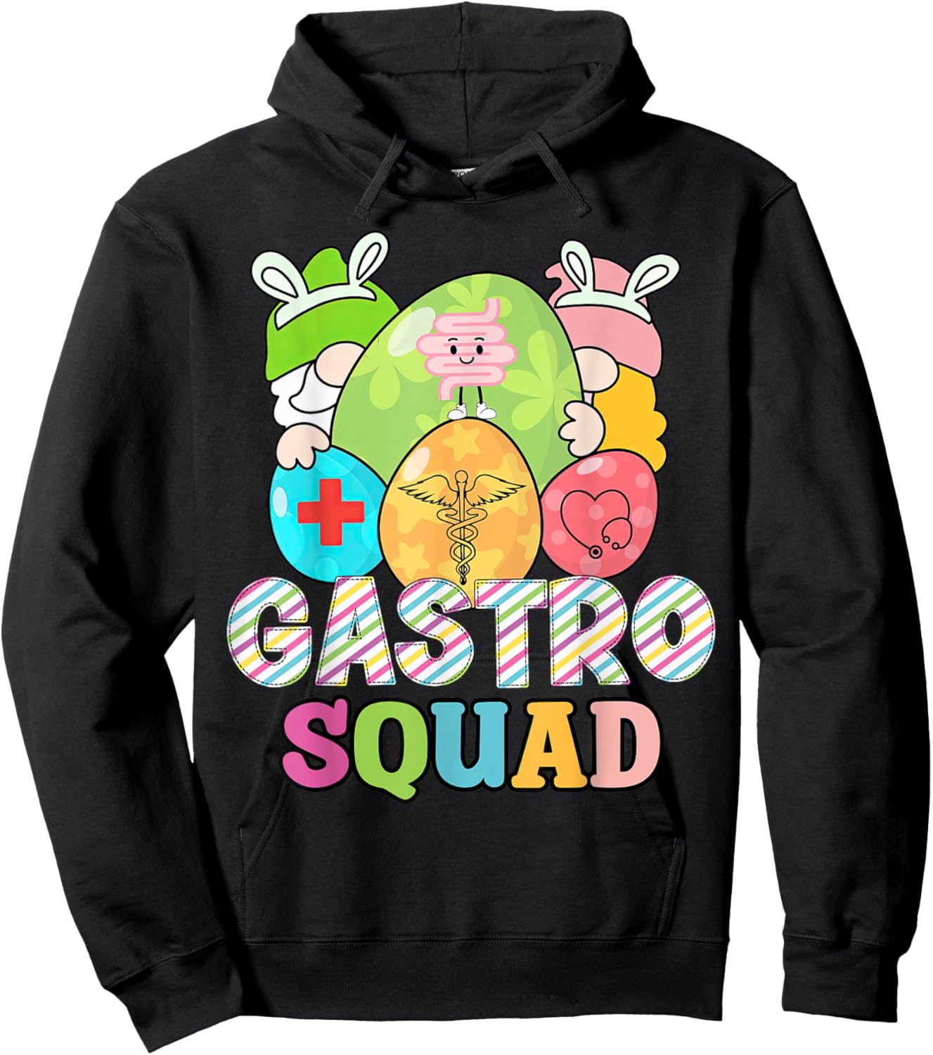 Gastro Squad Easter Endoscopy Nurse Gonmes Bunny Funny Hoodie - Hoodie | Black