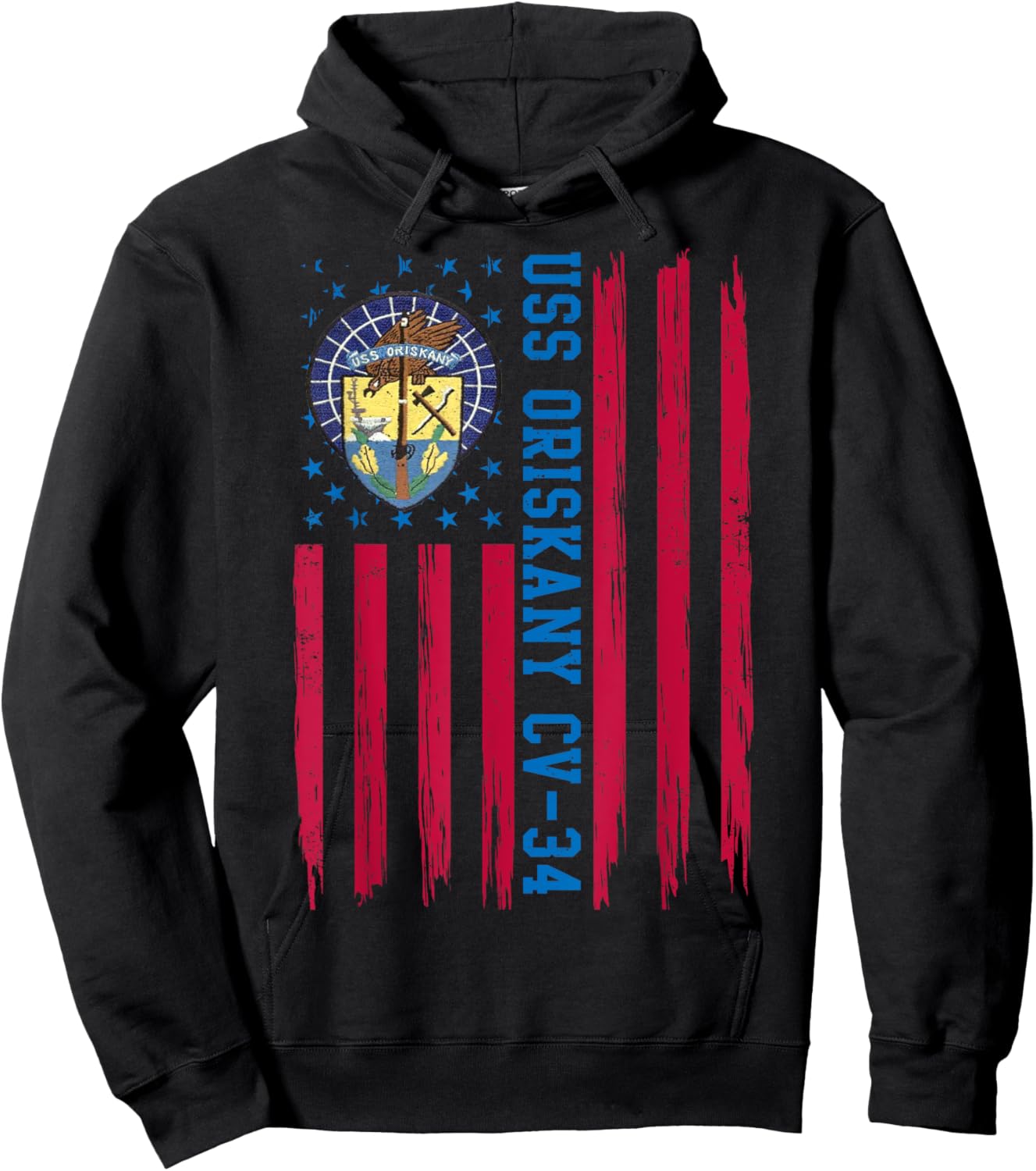 USS Oriskany CV-34 American Flag Aircraft Carrier Veteran Women Men Hoodie - Hoodie | Black