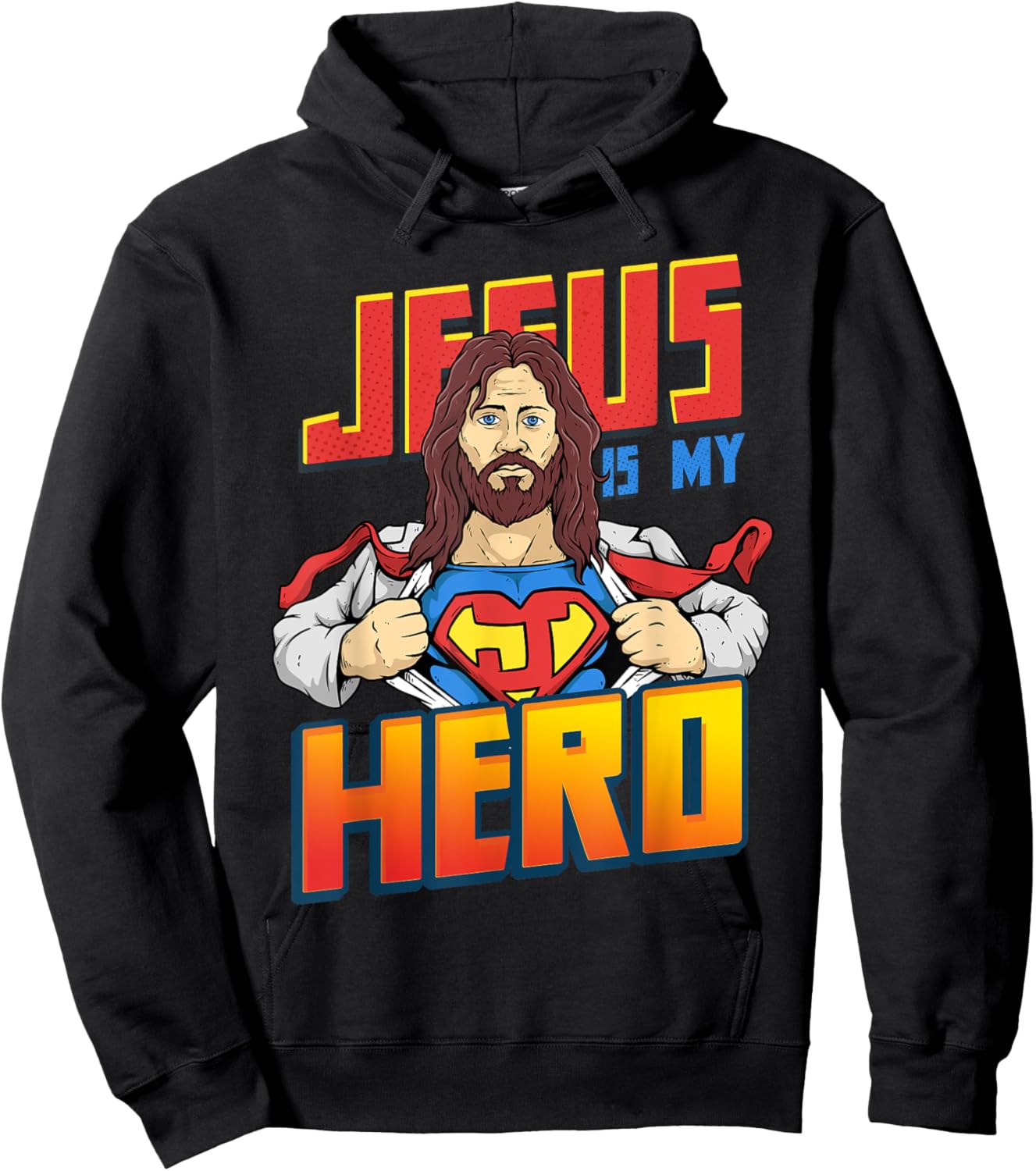 Jesus Is My Superhero Shirt Religious Christian Catholic Hoodie - Hoodie | Black