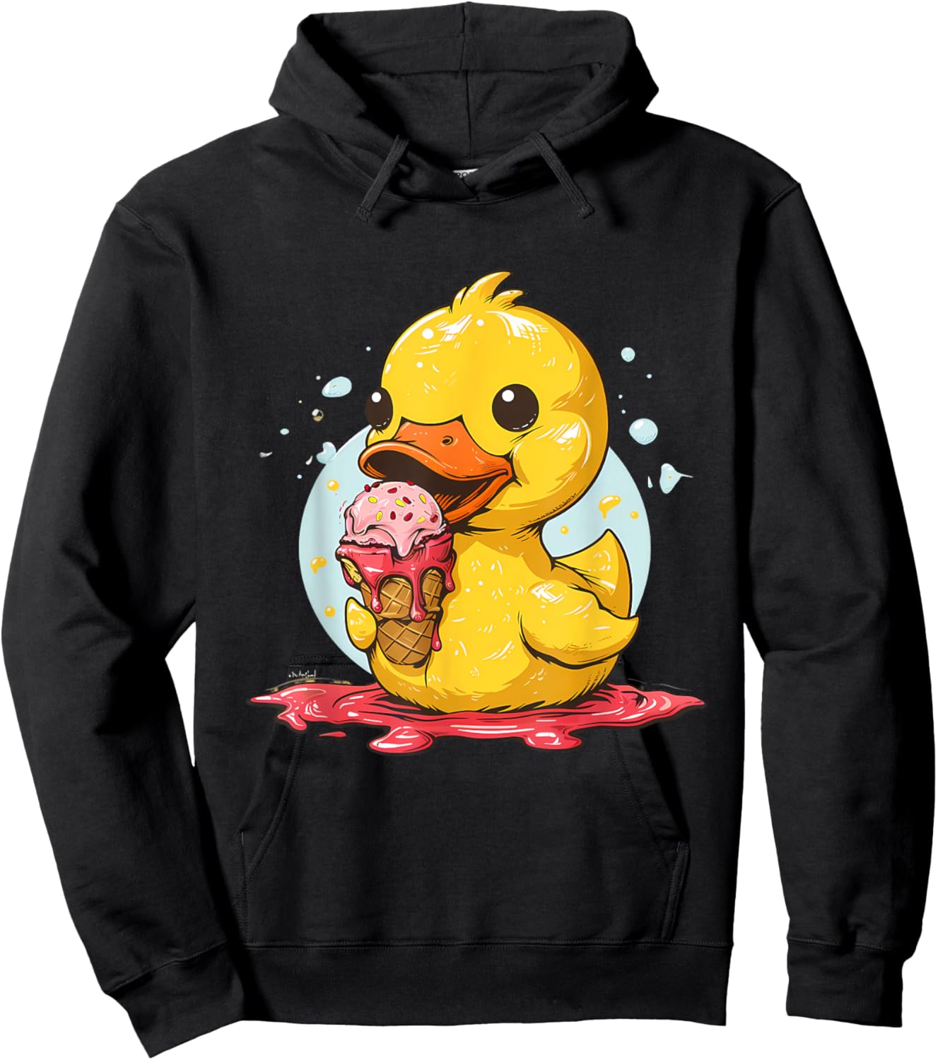 Rubber Duck Ice Cream Lover Ice Cream Party Rubber Duckie Women Kids Hoodie - Hoodie | Black
