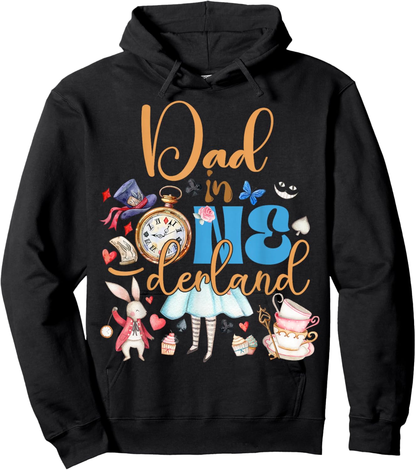 Alice Dad in ONEderland Birthday Family Hoodie - Hoodie | Black