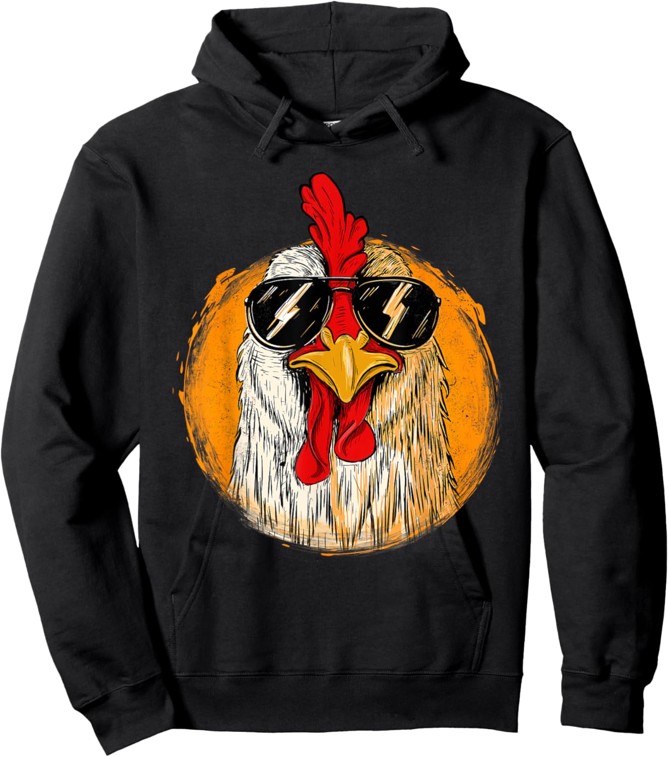 Hipster Chicken With Sunglasses - Retro Vintage Farm Rancher Hoodie - Hoodie | Black