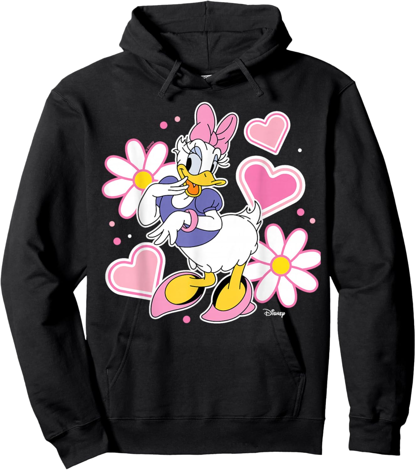 Daisy Duck - Hearts and Flowers Hoodie - Hoodie | Black