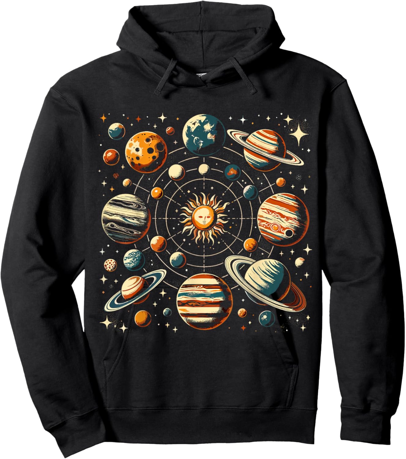 Solar System Planets Girls Astronomy Space Hoodie - Hoodie | Black