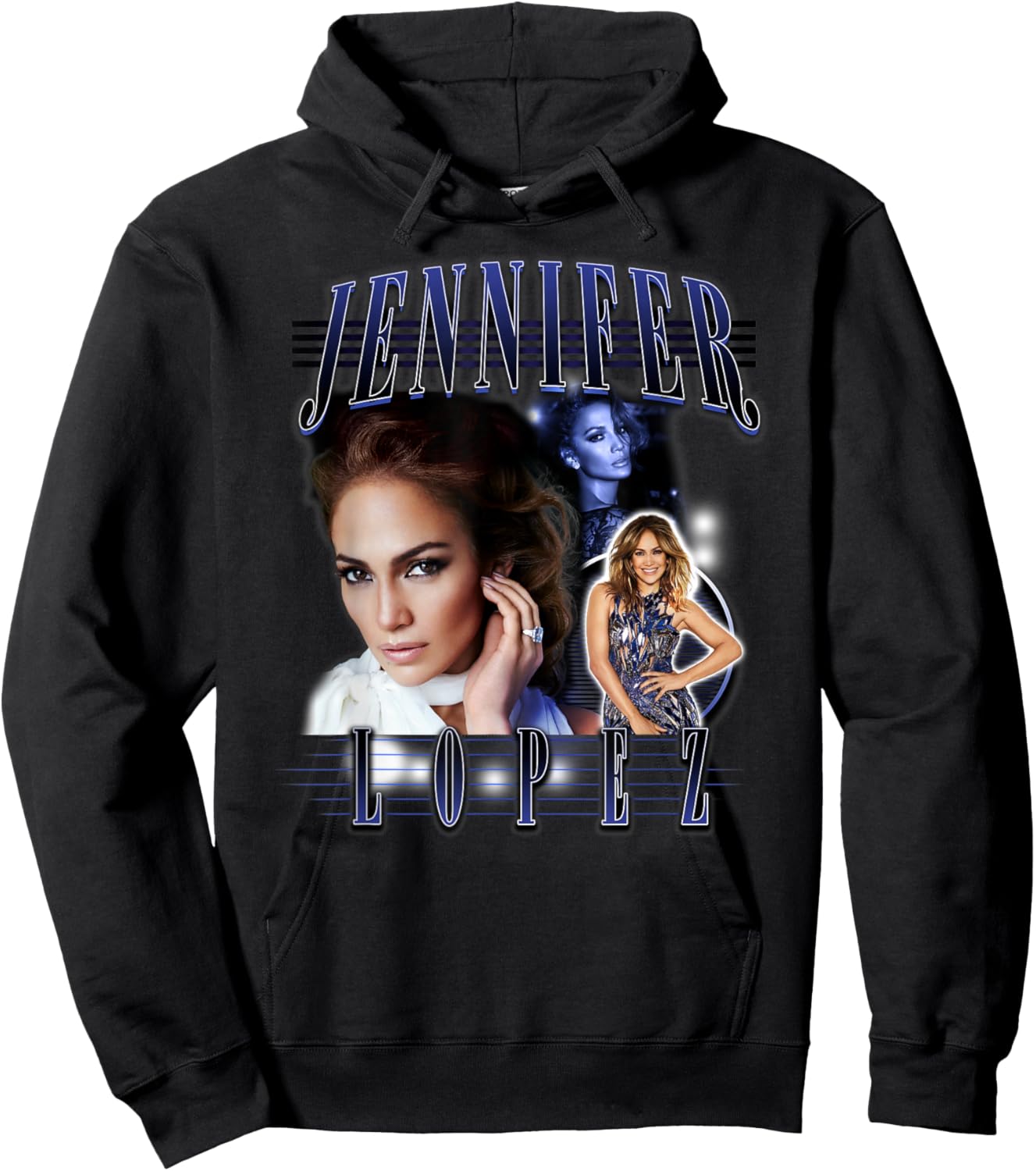 Jennifer Lopez Three Pose Collage Hoodie - Hoodie | Black