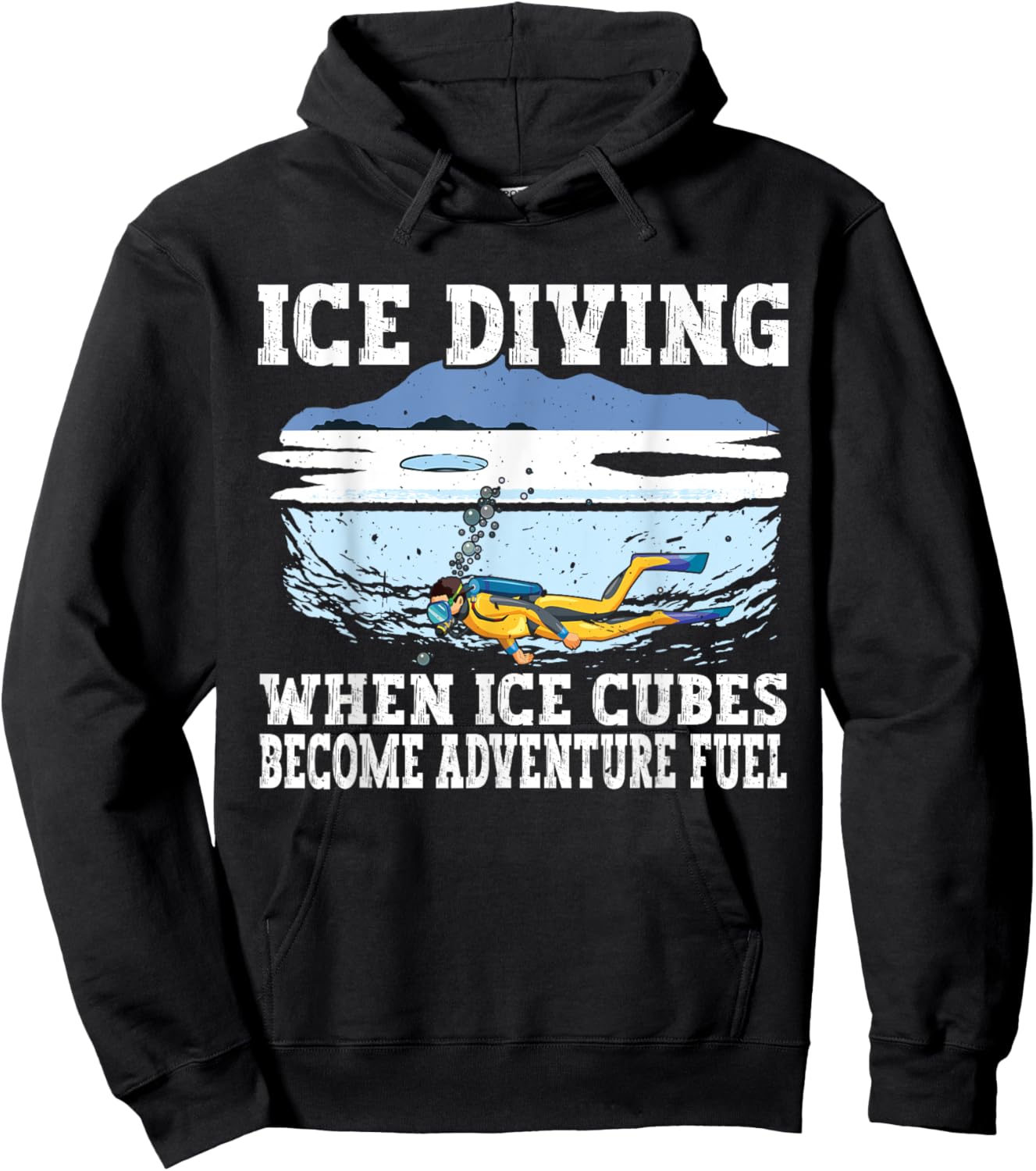 Ice Diving When Ice cubes Become Adventure Fuel, Ice Diver Hoodie - Hoodie | Black