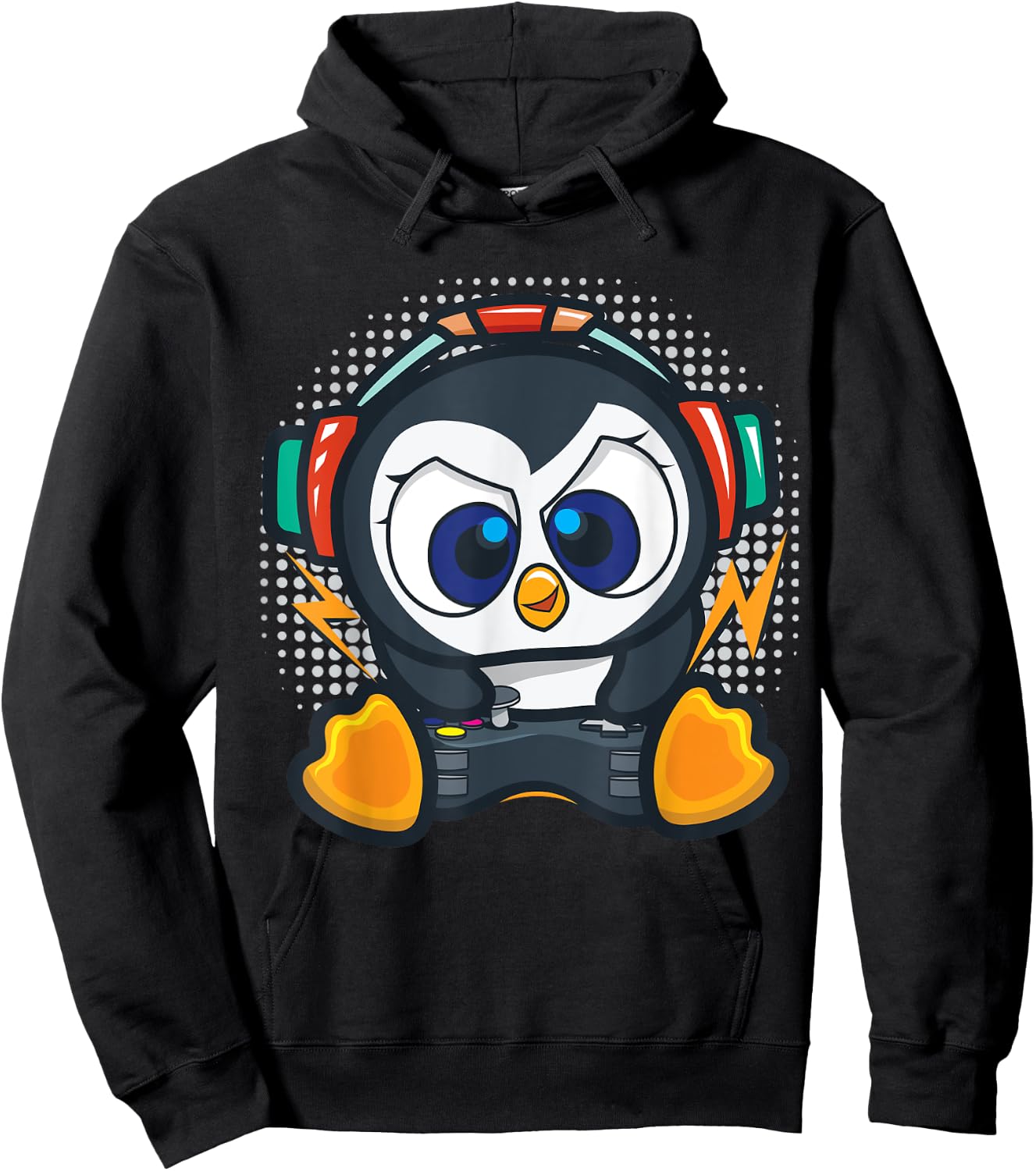 Penguin Gaming Shirt Boys Kids Gamer Gift Penguin Lover Hoodie - Hoodie | Black