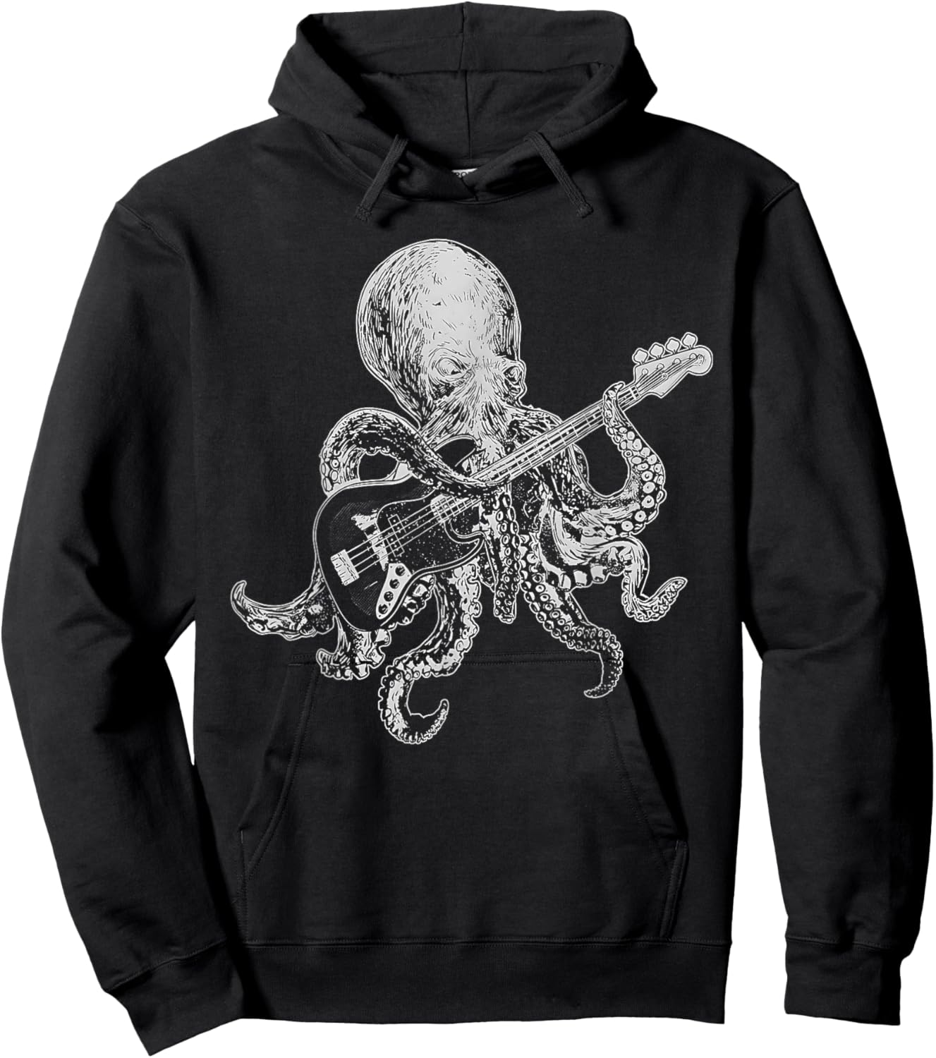 Octopus Playing Bass Guitar Shirt Dad Octopus Lover Hoodie - Hoodie | Black