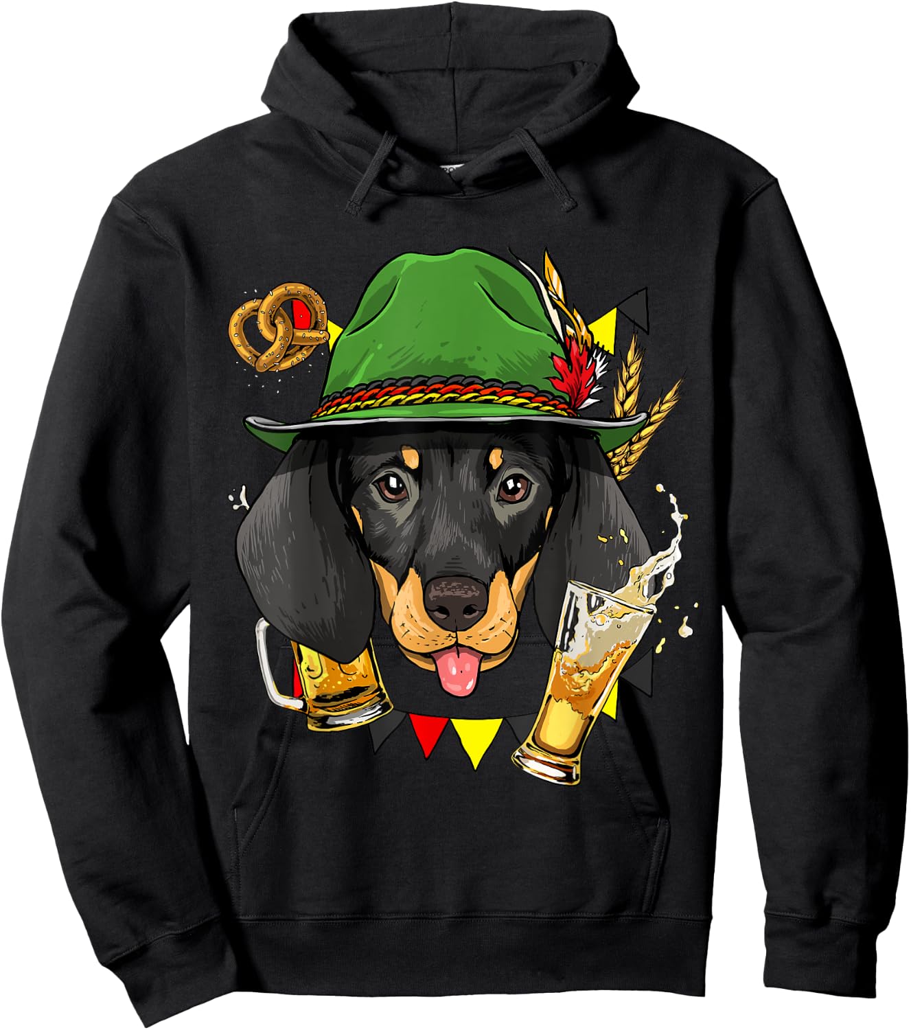 Oktoberfest Dachshund Germany Beer Fest Sausage Weiner Dog Hoodie - Hoodie | Black