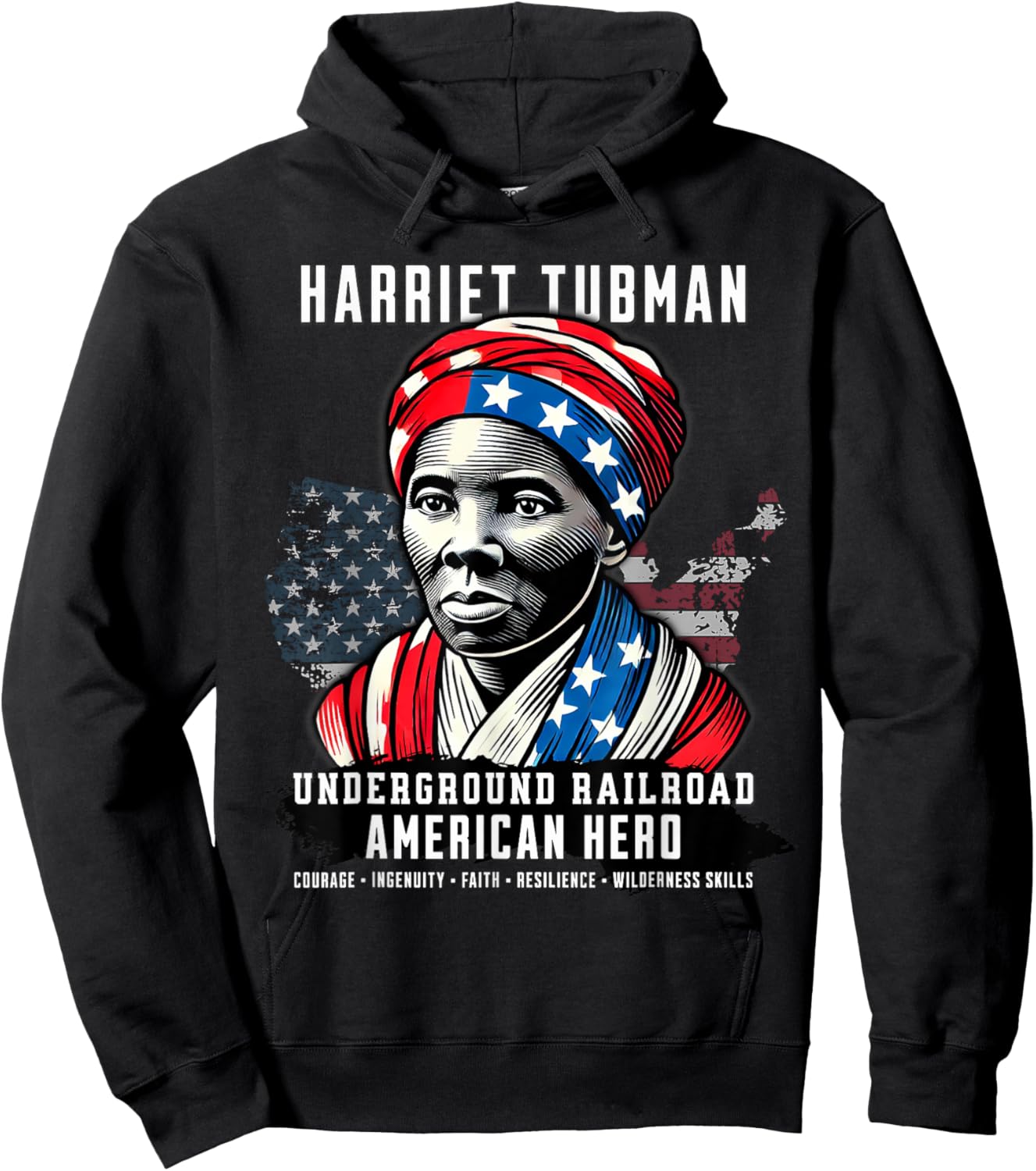 Harriet Tubman Underground Railroad American Hero History Hoodie - Hoodie | Black