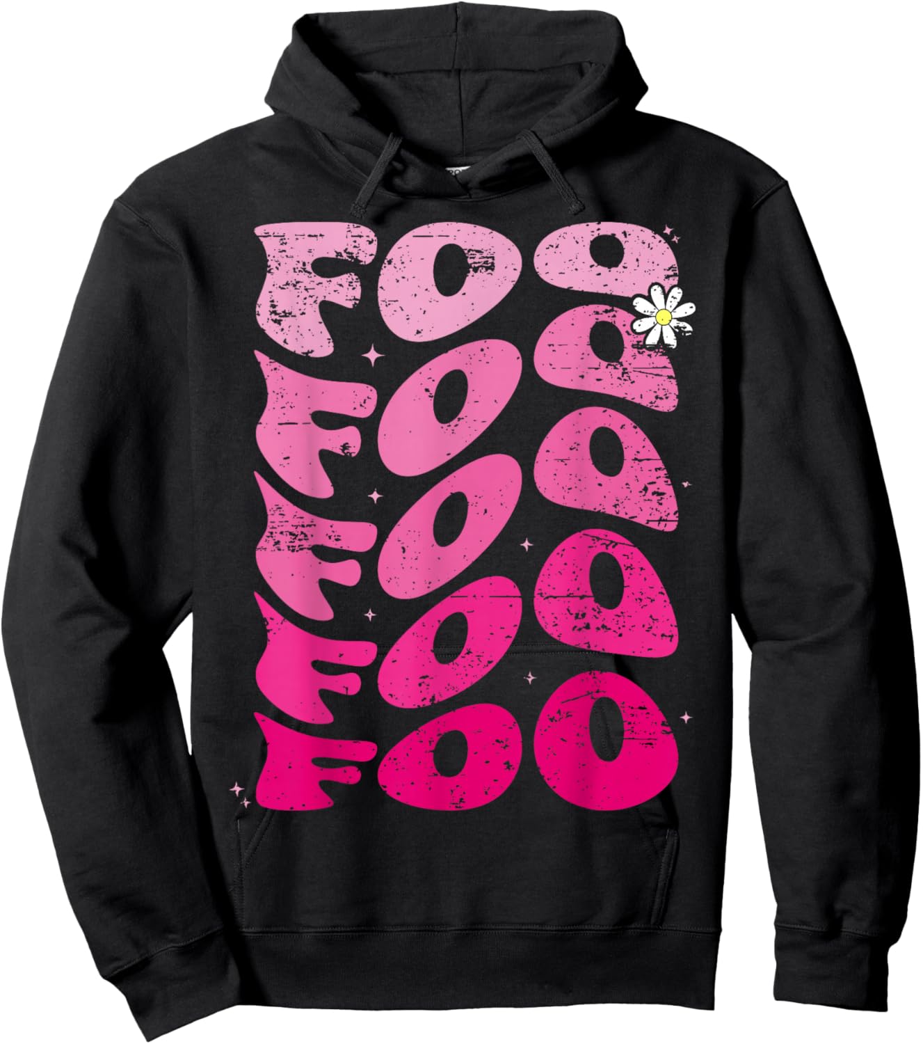 Foo First Name I Love Foo Girl Groovy 80's Vintage Hoodie - Hoodie | Black