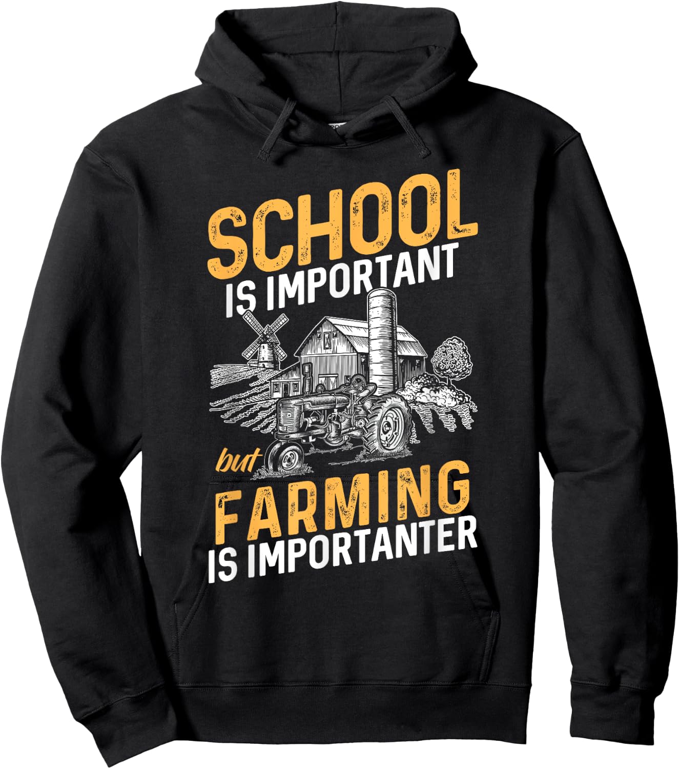 Funny Farmer Shirt Teen Boy Tractor Lover Rancher Hoodie - Hoodie | Black