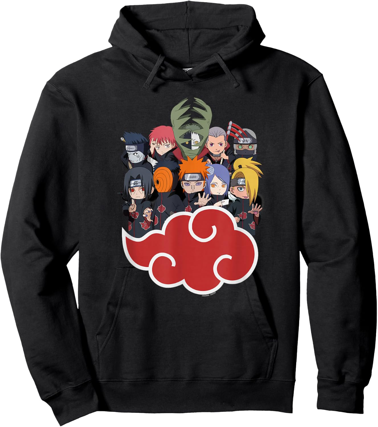Naruto Shippuden Akasuki Group SD Hoodie - Hoodie | Black