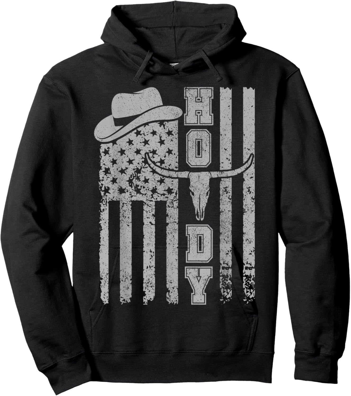 Western Country Men Teen Boy Kid Rodeo Southern Cowboy Howdy Hoodie - Hoodie | Black