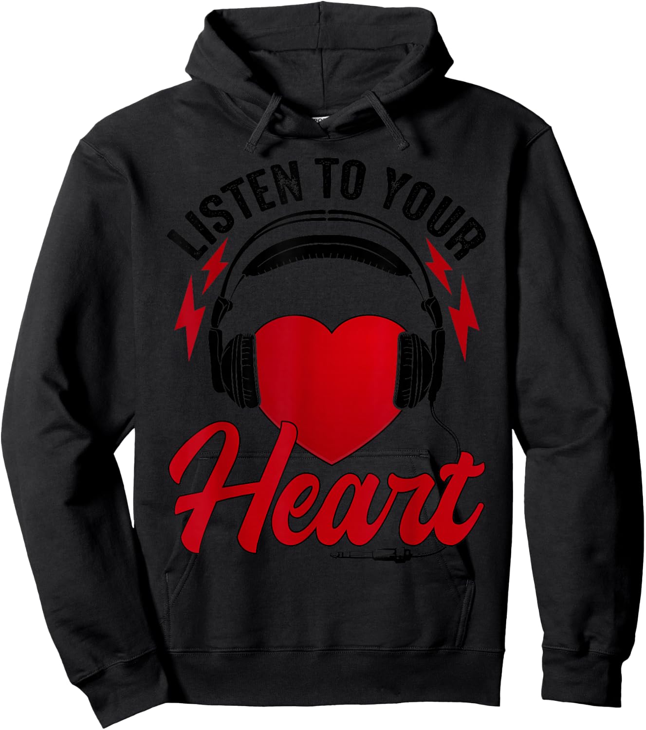 Listen To Your Heart Song Shirt Roxette With Heart Hoodie - Hoodie | Black
