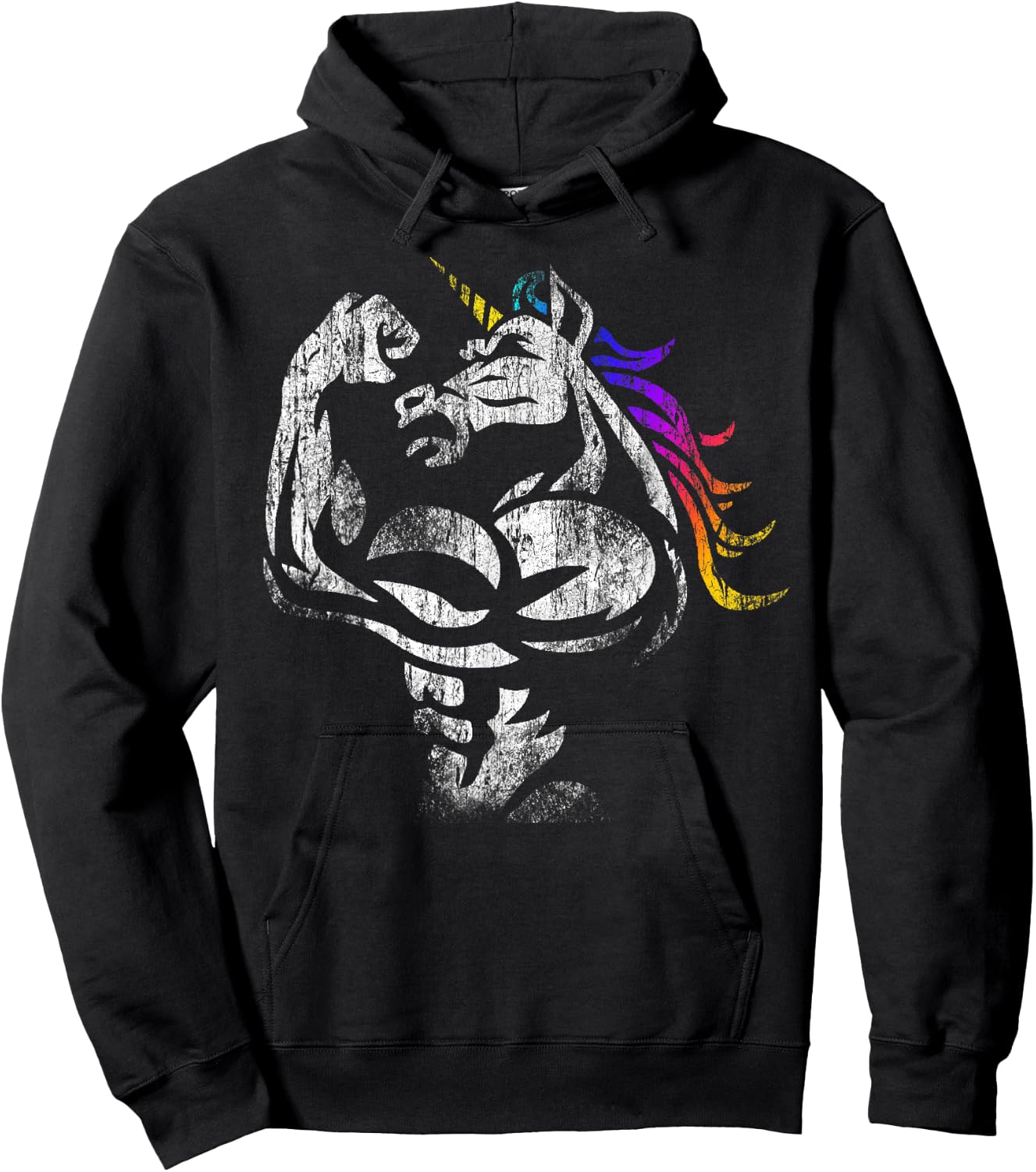 Muscle Unicorn Workout Fathers Day Gift Weightlifting Gym Hoodie - Hoodie | Black