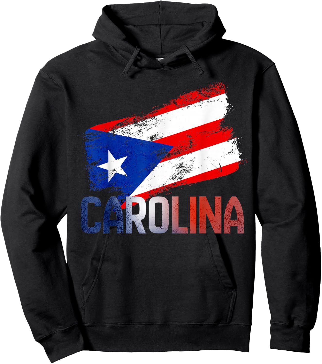 Carolina City Puerto Rico Flag Vintage Roots Boricua Hoodie - Hoodie | Black
