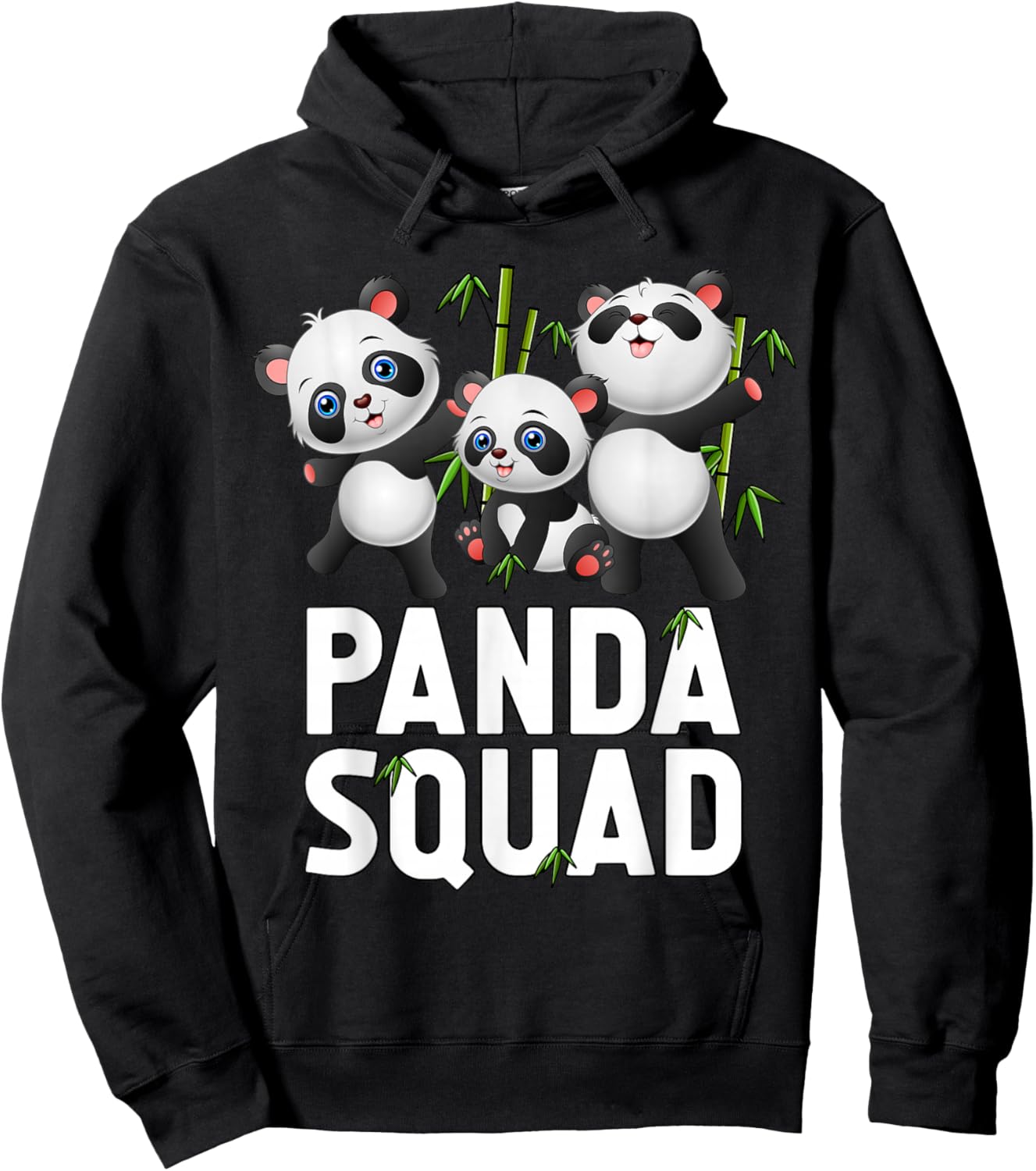 Cute Panda Squad - Panda Family Hoodie - Hoodie | Black