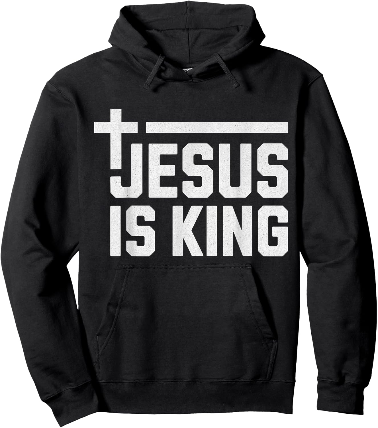 Jesus is King / Cross God Loves You Faith Religious Hoodie - Hoodie | Black