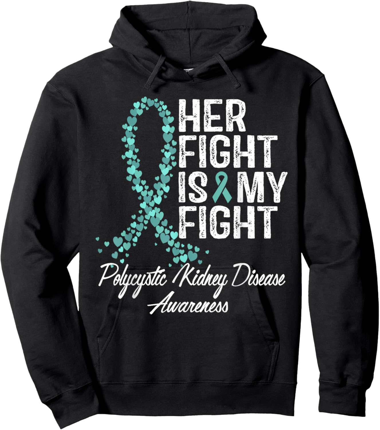 Polycystic Kidney Disease Awareness Her Fight PKD Warrior Hoodie - Hoodie | Black