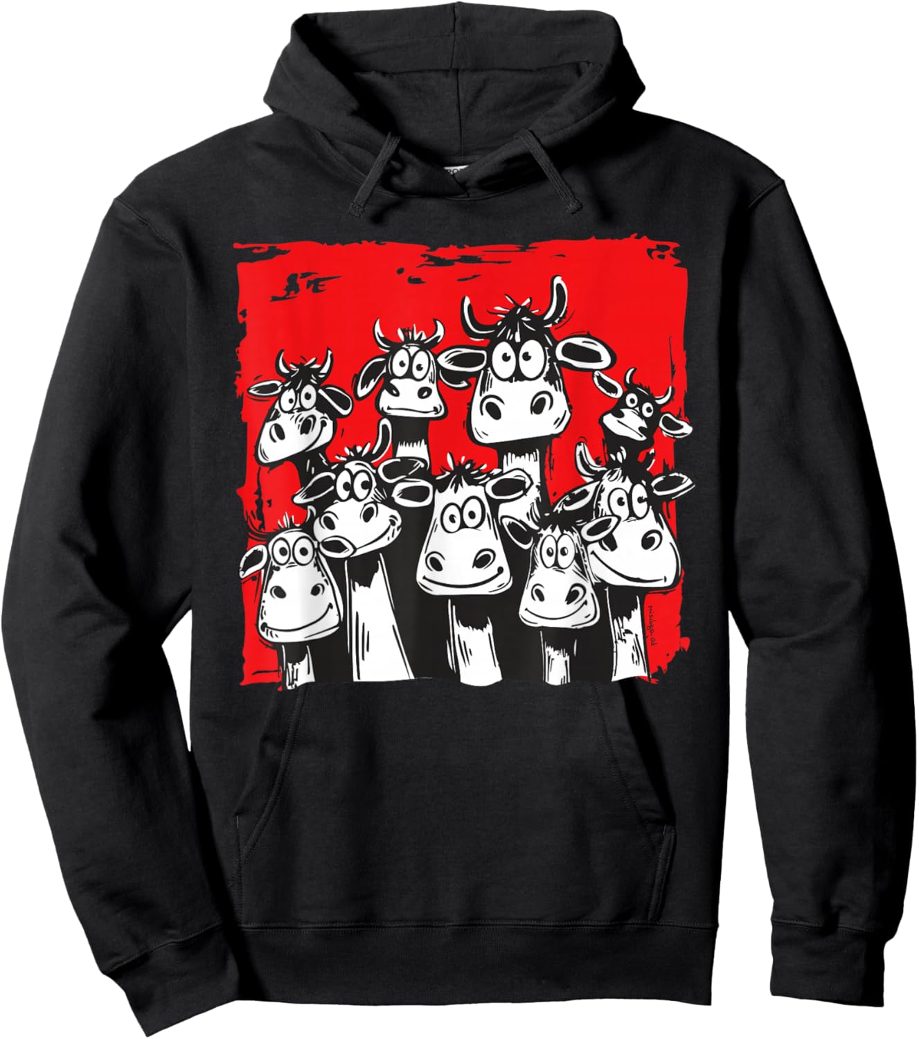 Kuhliebe Lustige Kuhillustration Lustige Kuhgesichter Hoodie - Hoodie | Black