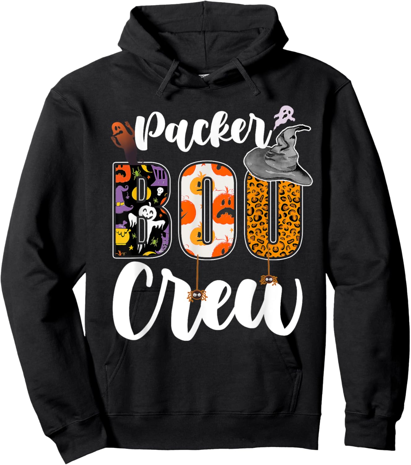 Packer Boo Crew Halloween Matching Packager Hoodie - Hoodie | Black