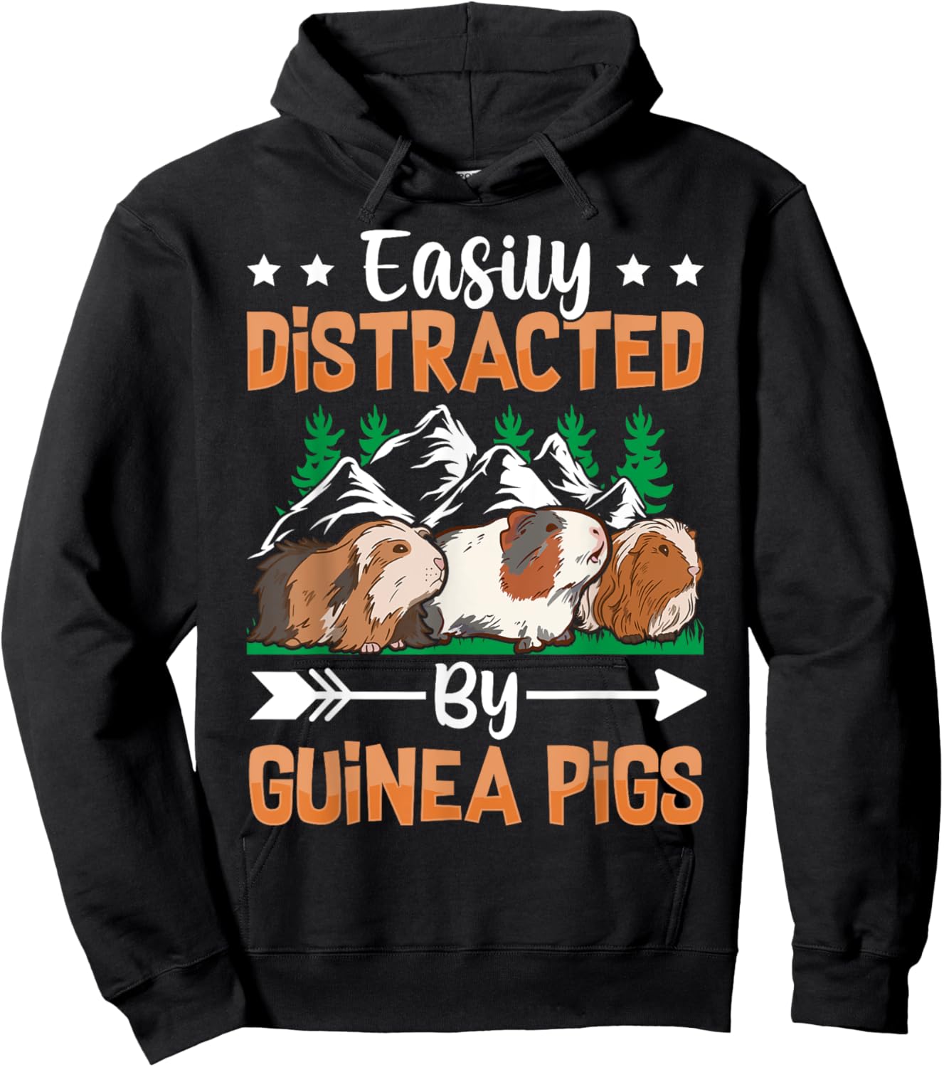 Easily Distracted By Guinea Pigs Hoodie - Hoodie | Black