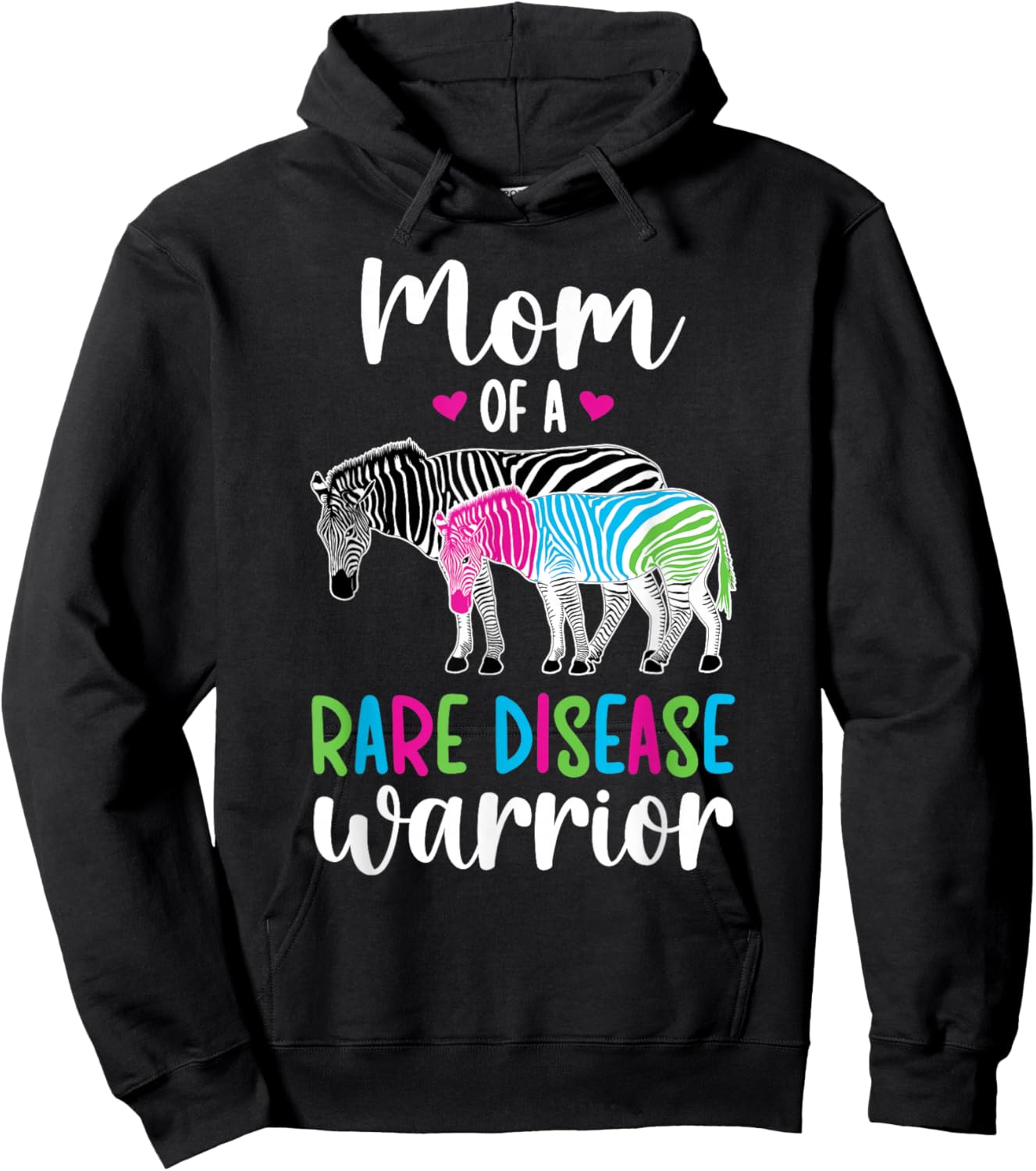 Mom Of A Rare Disease Warrior Mother Rare Disease Awareness Hoodie - Hoodie | Black