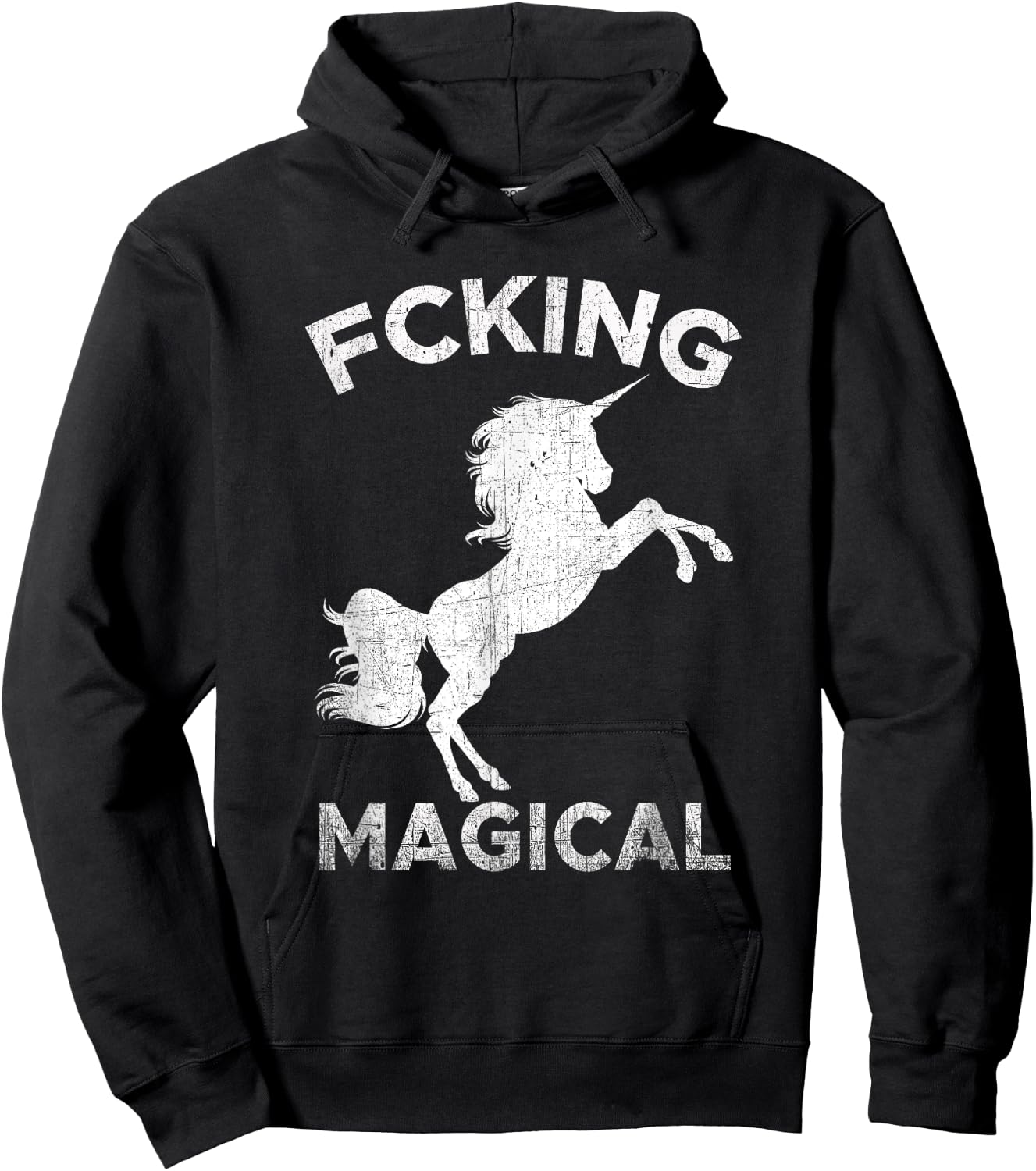 Fcking Magical Unicorn - Funny Adult Hoodie - Hoodie | Black