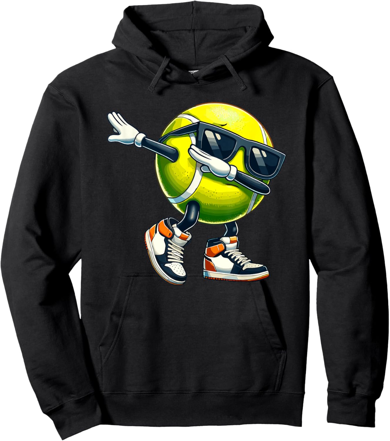 Dabbing Tennis Ball With Sunglasses Funny Sports Player Hoodie - Hoodie | Black