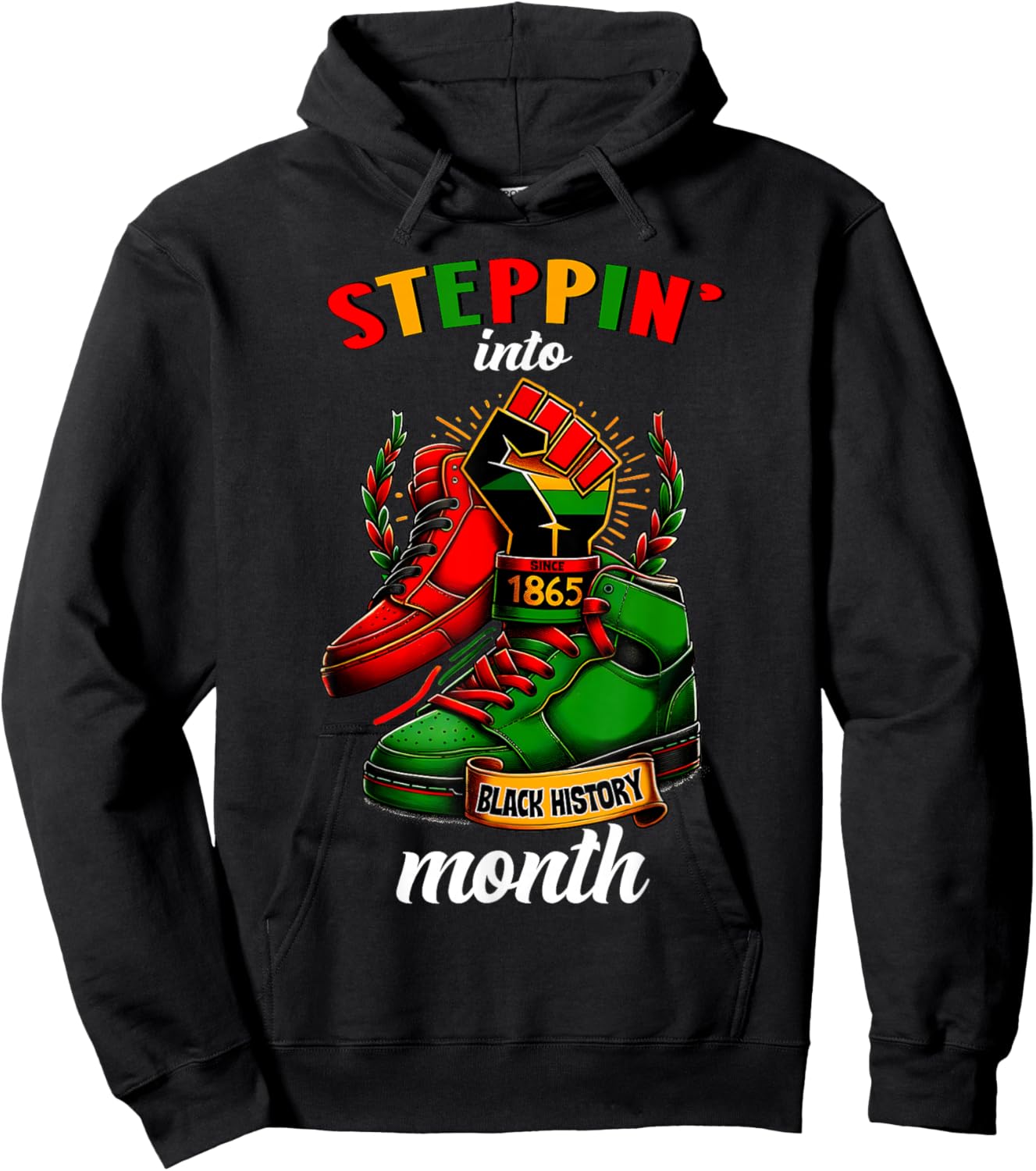 Stepping Into Black History Month Afro American Hoodie - Hoodie | Black