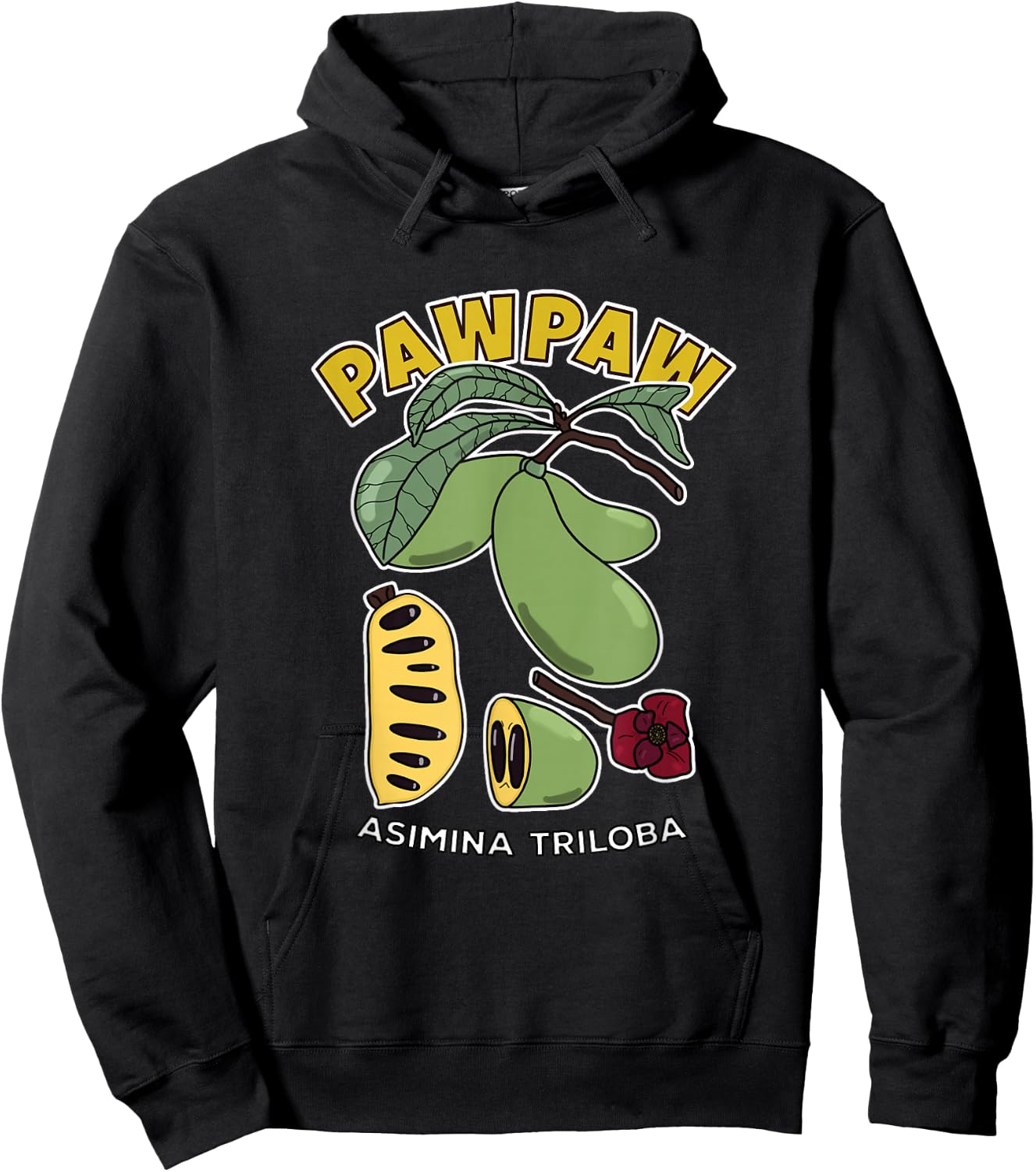 Pawpaw Fruit Tree Asimina Triloba Hoodie - Hoodie | Black