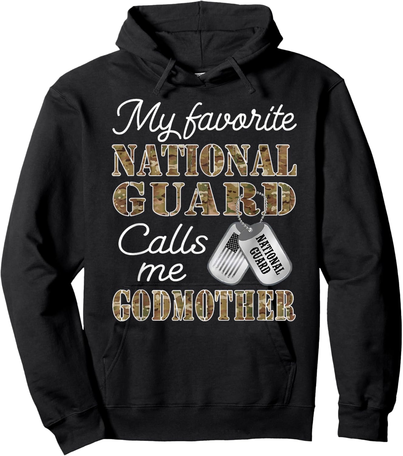 My Favorite National Guard Calls Me Godmother Proud Army Hoodie - Hoodie | Black