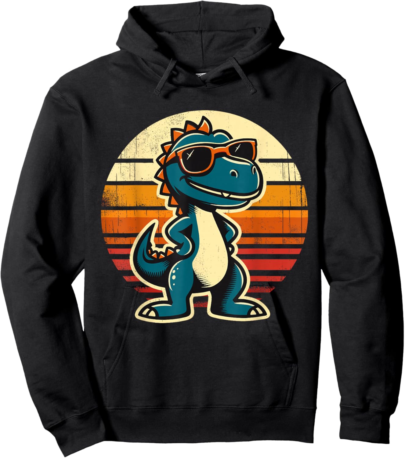 Dinosaur T-Rex Retro Funny Dinosaur Hoodie - Hoodie | Black