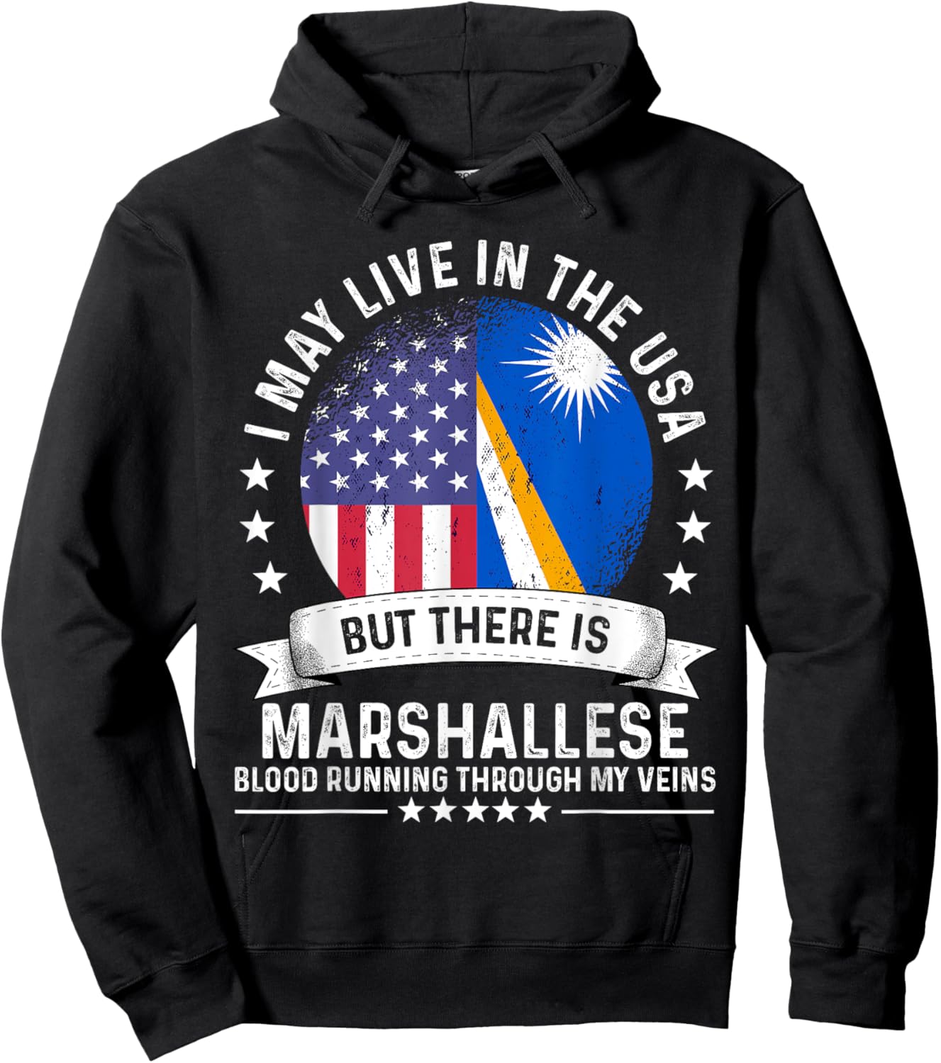 Marshall Islands American Patriot Grown Marshallese Flag Hoodie - Hoodie | Black
