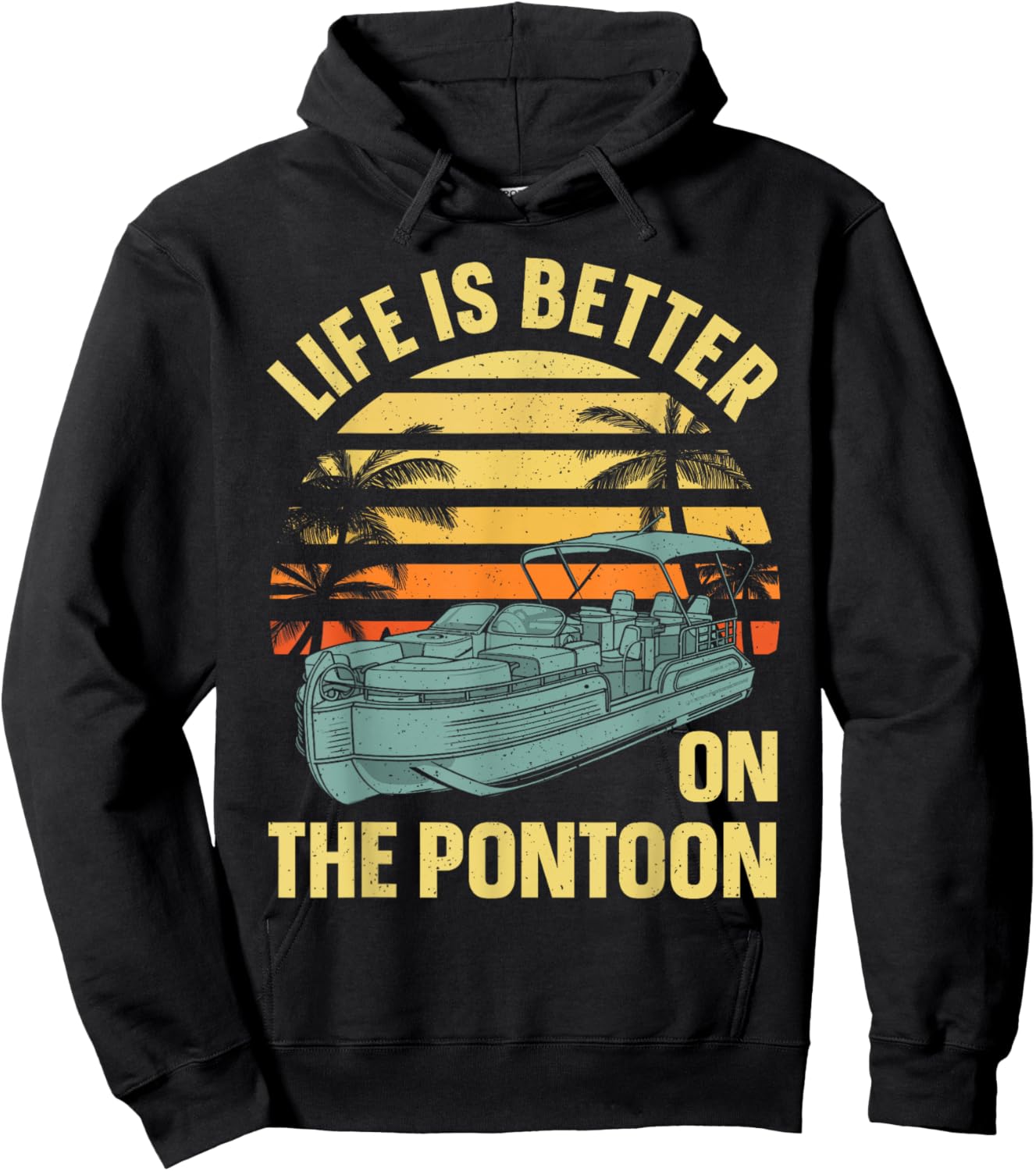 Funny Pontoon Boat Art Women Boating Pontoon Captain Hoodie - Hoodie | Black