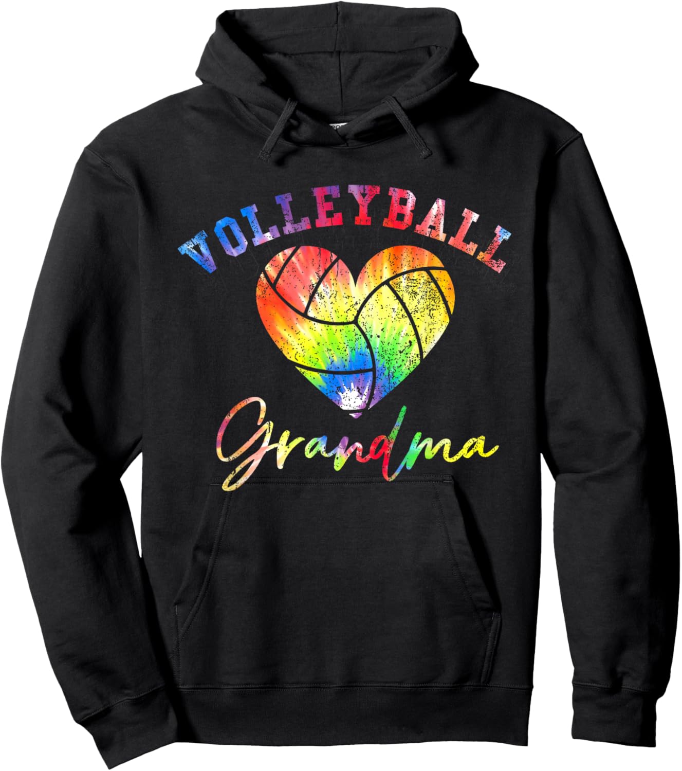 Volleyball Grandma Tie dye Hoodie - Hoodie | Black